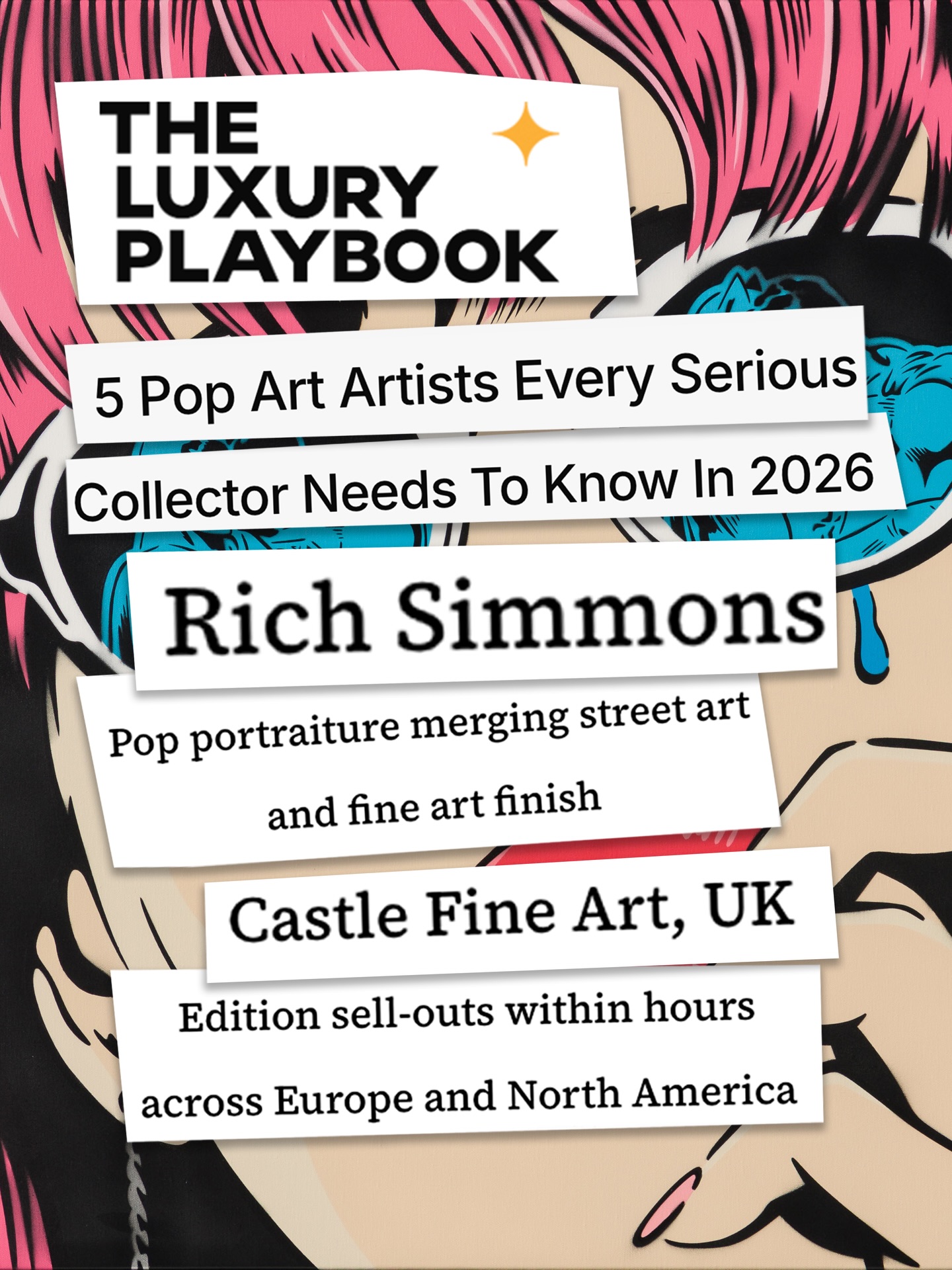 Been named one of the top 5 pop artists every serious art collector needs to know in 2026 by @the_luxury_playbook 🙏🏼