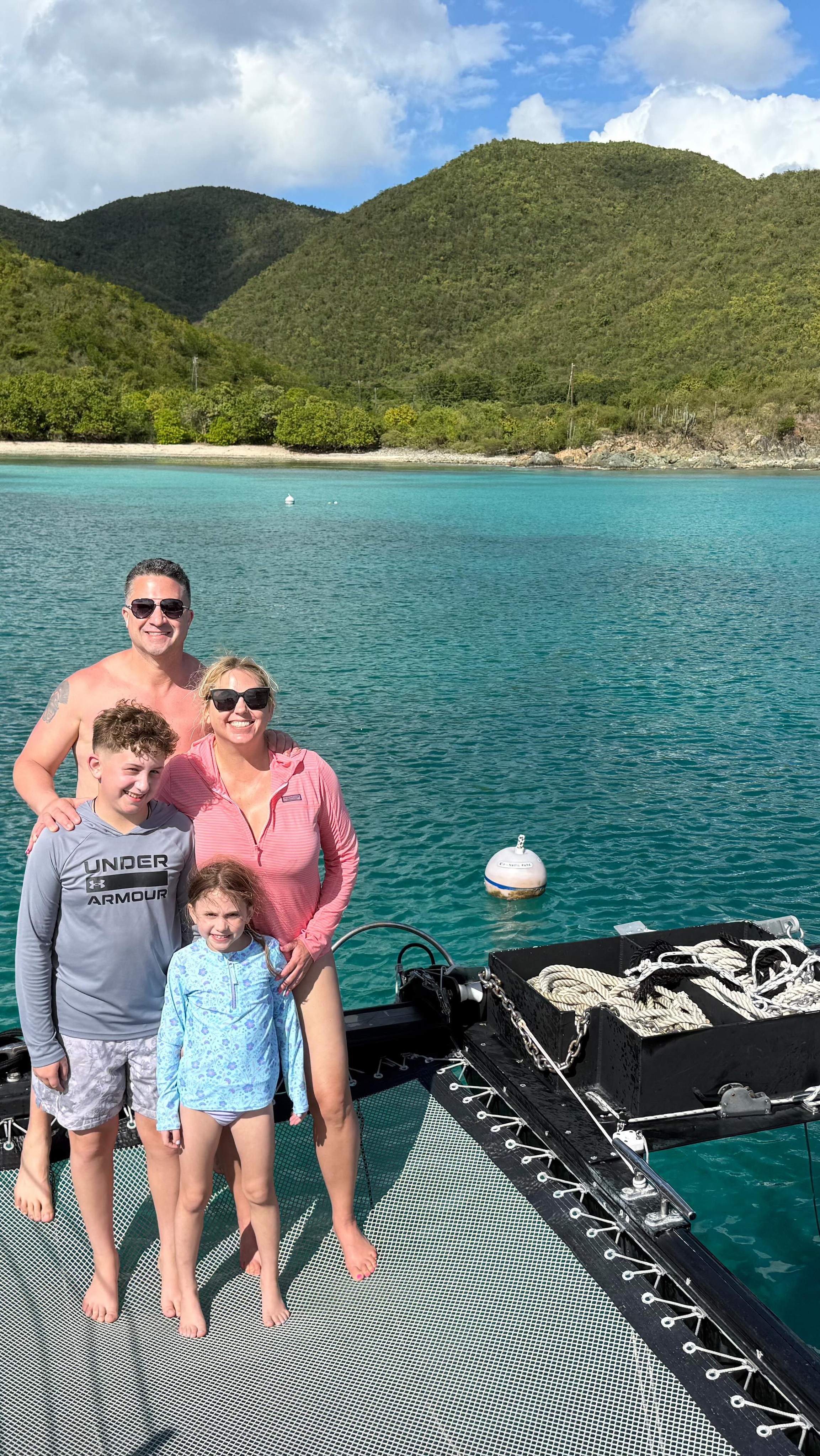 Day unknown…great day boating around St. John via @voodoo_vi
Lots of snorkeling stops, drinks, laughs…stop at Limeout where Ben claims a fish nibbled on his fingers 🤣🤣 saw a rainbow on our way back! Dinner at Morgan’s Mango for lobster night and the most unbelievable key lime pie.