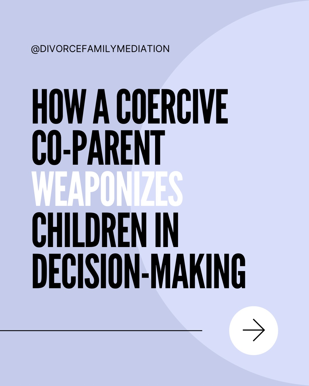 Kids deserve to be kids, not decision-makers in adult conflicts. When children are placed in the middle of co-parenting decisions, it can create pressure, confusion, and a sense of responsibility that isn’t theirs to carry.
Healthy co-parenting means adults take ownership of the hard conversations and decisions, even when it’s uncomfortable.
It also means creating space for a child’s voice to be heard in ways that are safe, age-appropriate, and free from pressure or influence.
When we protect kids from adult dynamics, we protect their emotional well-being, their relationships, and their ability to simply be children, which is exactly what they need to grow and thrive.
#coparenting #coparents #weaponized #coercivecontrol #highconflictdivorce