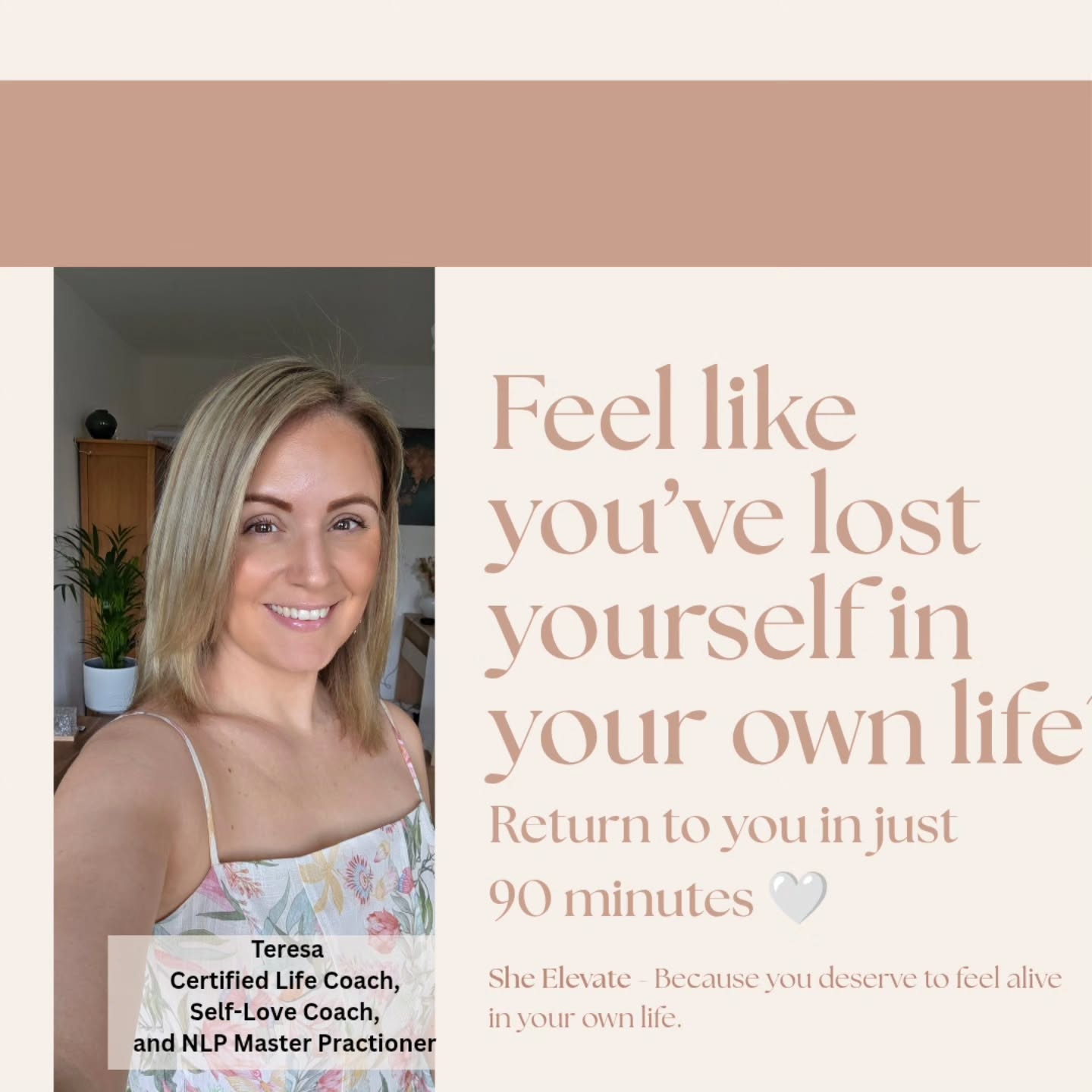 Do you recognize yourself in any of this?đ
- You feel lost in your own life and donât recognize yourself anymore
- Youâre the strong one for everyone else⌠but feel exhausted inside
- Youâre constantly in your head, overthinking everything
- You struggle to rest without guilt
- You feel disconnected from your needs, your body, and your truth
- You know something needs to change â but donât know where to start
Then this is for you.
A 90-minute space where you get to:
â slow down
â reconnect
â begin finding your way back to yourself
After this session, youâll feel:
- More grounded and calm in your body
- Clearer about what you need and want
- Reconnected to yourself in a way that feels real
- Less overwhelmed and more in control of your energy
- Like you can finally breathe again
Get your spot on sheelevate.com (you also find the link in bio).
Much Love,
Teresa
She Elevate
Because you deserve to feel alive in your own life.
#returntoyou #youridentity #authenticallyyou #breathe #pause