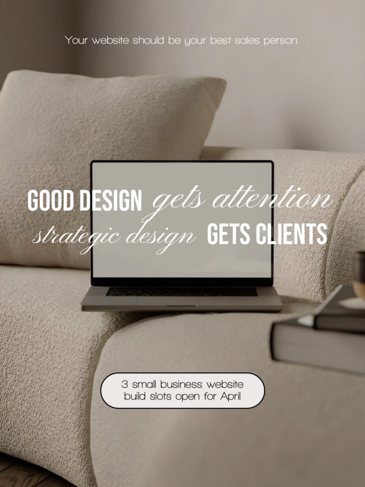 Your business deserves more than just a social media page — it deserves a space you own 🤍
I’m now booking a limited number of website builds for small businesses ready to elevate their brand, attract aligned clients, and turn clicks into consistent sales.
Whether you’re just starting out or ready for a serious upgrade, I create clean, strategic, high-converting websites that actually work for you — 24/7.
✨ Custom design
✨ Mobile optimized
✨ Built to convert
✨ Aligned with your brand energy
If you’re ready to look as professional as you are, let’s make it happen.
DM me “WEBSITE” to secure your spot — limited availability.