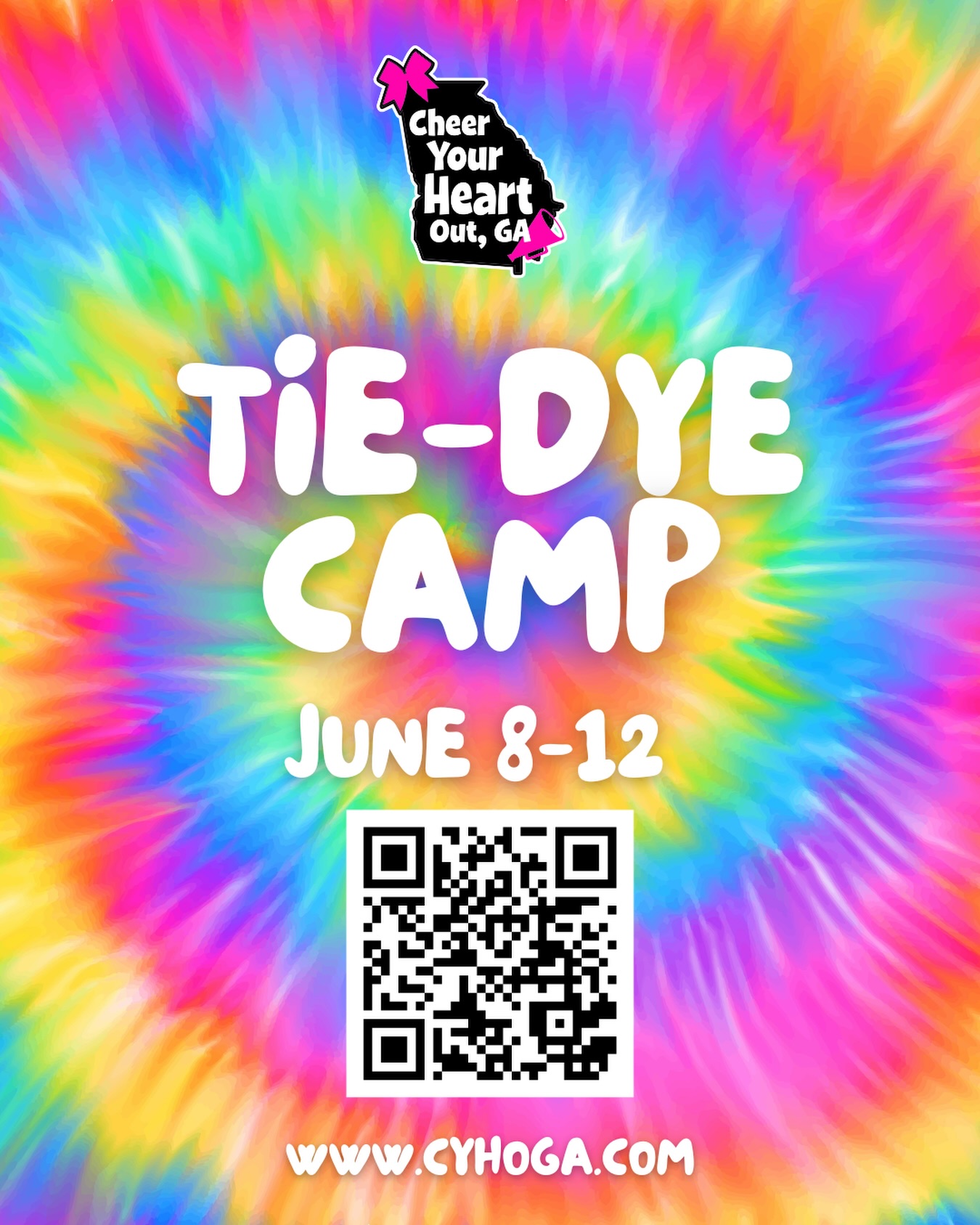 Peace, love, and CHEER โ๏ธ๐
Get ready for the most colorful week of the summer at our Tie-Dye Camp!
๐ June 8โ12
๐ Cheer, fun, games + all the good vibes
Spots will fill FASTโdonโt wait!
๐ฒ Register now (link in bio / scan QR)
#CYHO #CheerYourHeartOut #TieDyeCamp #SummerCampFun #MariettaGA