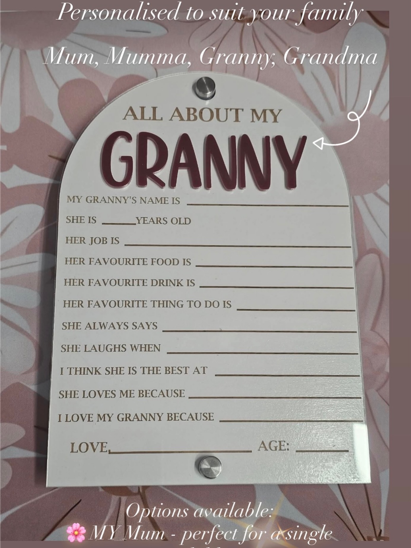 Mother’s Day Reusable Question Boards 🌸