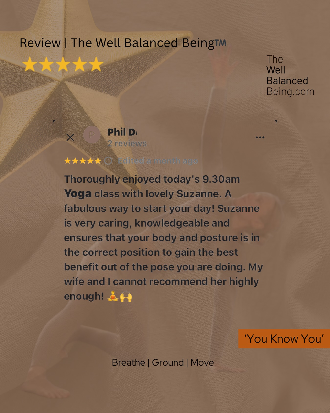 āļøāļøāļøāļøāļø
A morning well spent.
Thank you for your review
Phil, reviews are really important for others that maybe thinking, hmmm not sure. Also for us to improve.
š§”Intentional movement.
š§”Guided support.
š§”A body that feels heard.
This is what yoga should feel like.
Ready to begin your day differently?
Booking š in bio
Suitable for all.
Therapeutic yoga has been developed to guide you safely, gently, and effectively, leaving you feeling better than when you arrived.
Because your body & brain relaxes, re-engages & sets the tone for the day.
move with the breath | hold with the strength.
š§” whatās more productive?
š«¶š¼combined treatment plan with
| psychological therapy
l targeted massage
| stretch therapy
Treatment plans available at TWBBā¢ļø
As always, contact for enquiries
Suzeš§”š«¶š¼