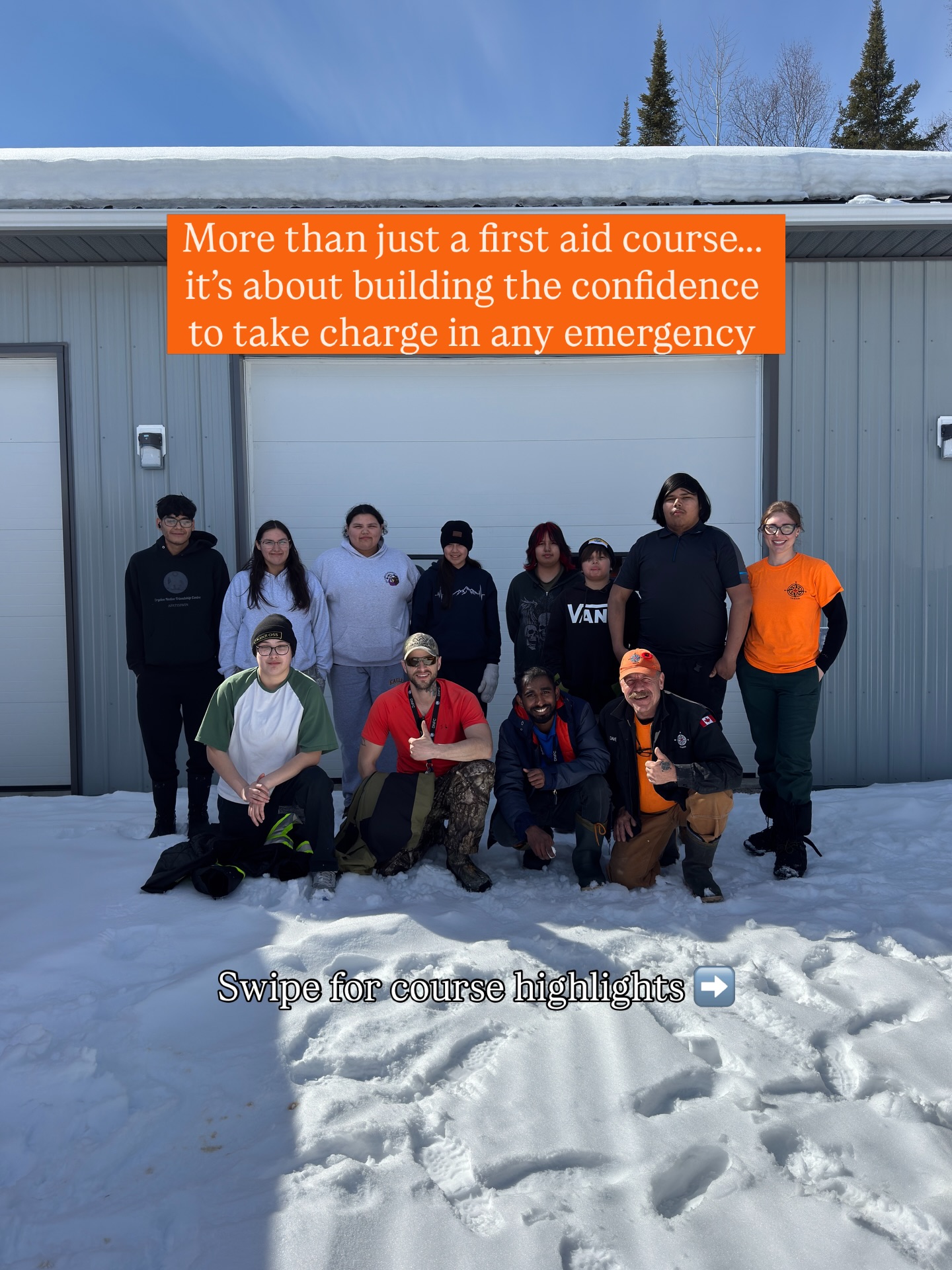 We’ve wrapped up an incredible few days of Remote First Aid training in Dryden!🌲🆘
In the North, remote first aid isn’t just a certificate on the wall… it’s a foundational life skill. Whether you’re out on the lake or traveling the winter roads, the reality is that help can be a long way off. Those first few minutes of an emergency are the ones that count the most!
This course teaches more than just bandages and splints. It focuses on practical hands on skills while sharpening situational awareness, being resourceful with whatever is in your pack, and building the actual confidence to act instead of waiting for a phone call that might not go through.
We hope these youth never have to use these skills, but if the moment ever comes, they aren’t just waiting for help anymore… they are the help!
So proud of the leadership we saw from this group! Thank you Dryden for having us! 🧡🧡🆘
#wildernessfirstaid #firstaidskills #handsonlearning #survivalskills #outdoorclassroom