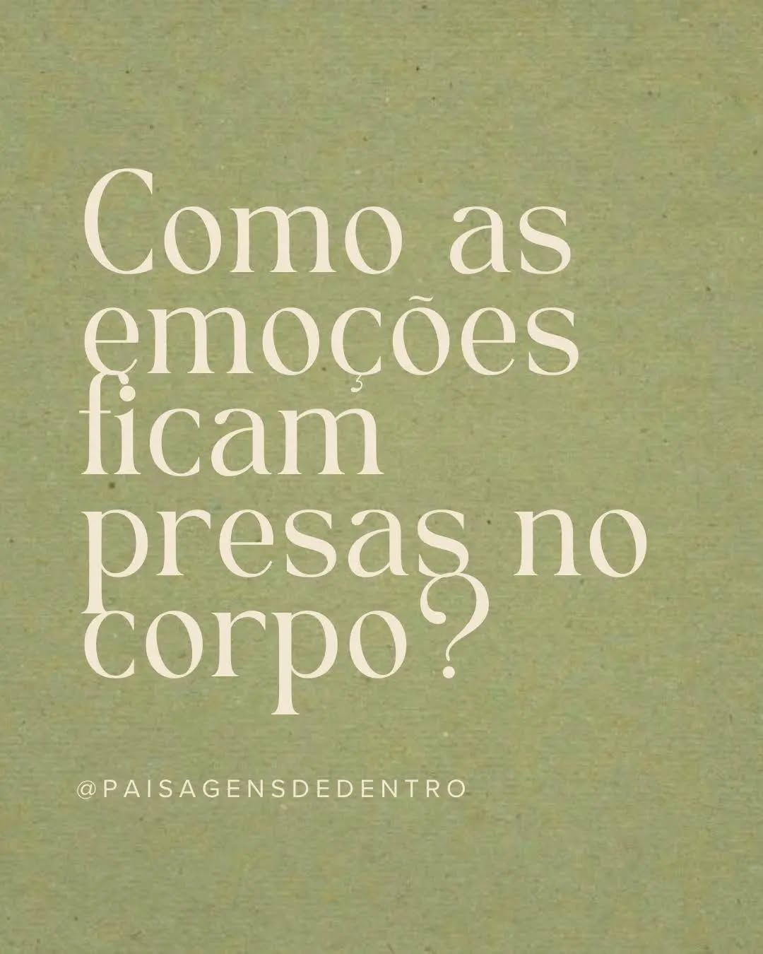 Nosso corpo guarda nossas histórias e as experiências vividas. Suprimir emoções é nutrir um Sistema Nervoso não saudável, fixado em estados de luta, fuga ou congelamento.
Uma vez que emocionar-se é caminho fluído natural da experiência humana nessa Terra. 🌿❤️
Faz sentindo?
.
.
Referência do conteúdo do carrossel:
Uma voz sem palavras. Peter A. Levine
Teoria Polivagal. Stephen Porges
Sigo experimentando formatos de conteúdos por aqui. Ora mais densos, ora mais leves. Fluindo e sentindo, como tem de ser.