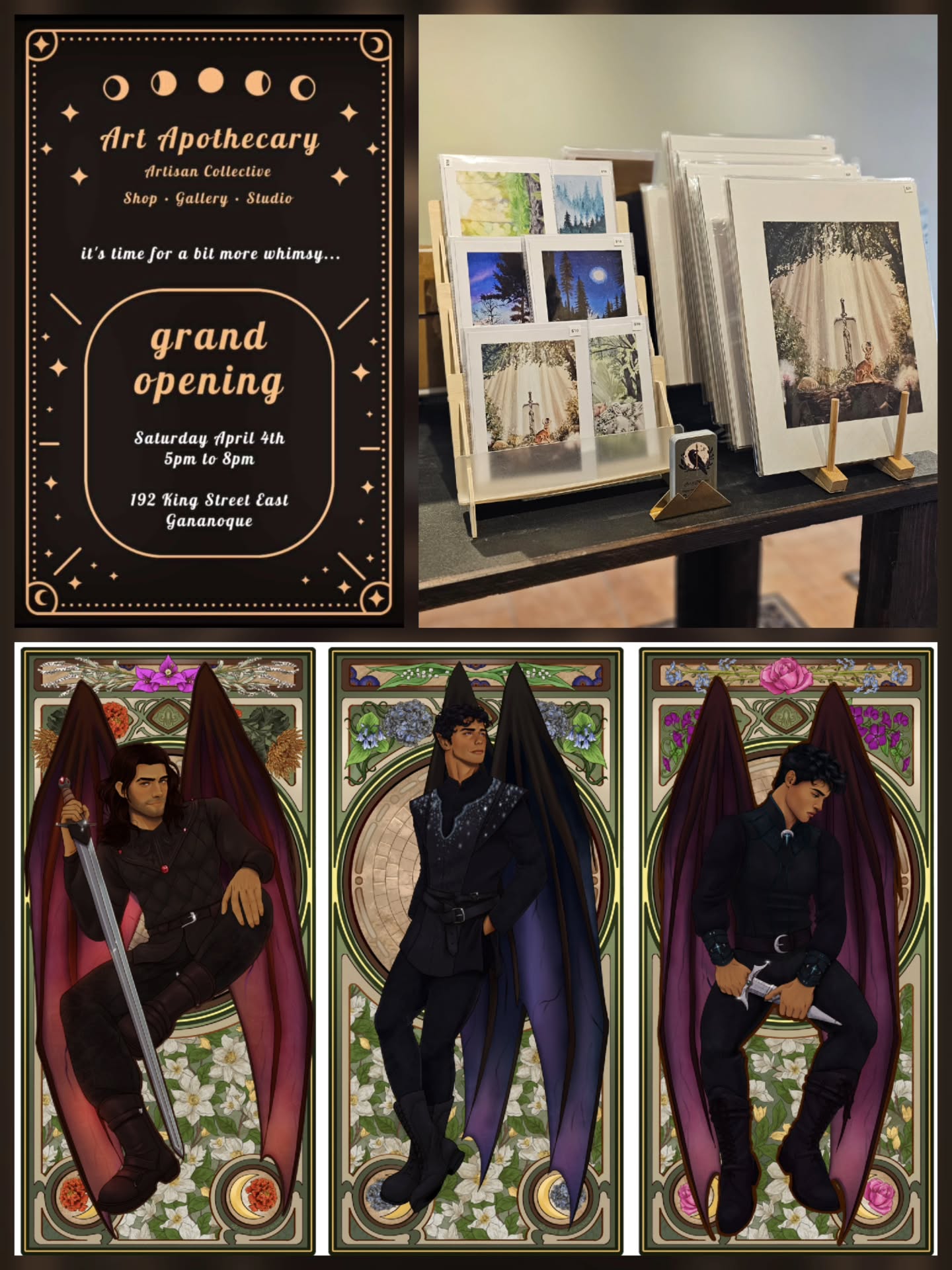 The grand opening of @art.apothecary.co is tonight and you're invited! This collective is filled with many many amazing and passionate artists who are all trying to fill the world with a little more magic 💫
I feel truly privileged to be a part of such a wonderful initiative beside such amazing humans! I am still so new in my journey of actually sharing my work for people to buy and I am so grateful to learn from so many graceful people 💖
If you are in the area and have time, please come out to support the shop and the artists!
#canadianartist #grandopening #grateful #femaleartist #fantasy