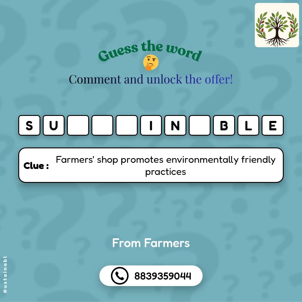 Did you know that a crossword game can be a great way to relax and challenge your mind? At From Farmers, we believe that a healthy mind starts with a healthy body, fueled by wholesome organic food like our top-selling Organic rice and Organic A2 cow ghee. Take a break and indulge in a game, then nourish your body with our natural goodness. Visit us today!
#OrganicFood #FarmToHome #SustainableAgriculture #NaturalLiving #HealthyMindHealthyBody #GamingRelaxation #FoodForThought #WellnessWednesday #FarmersMarket #OrganicRice #A2CowGhee