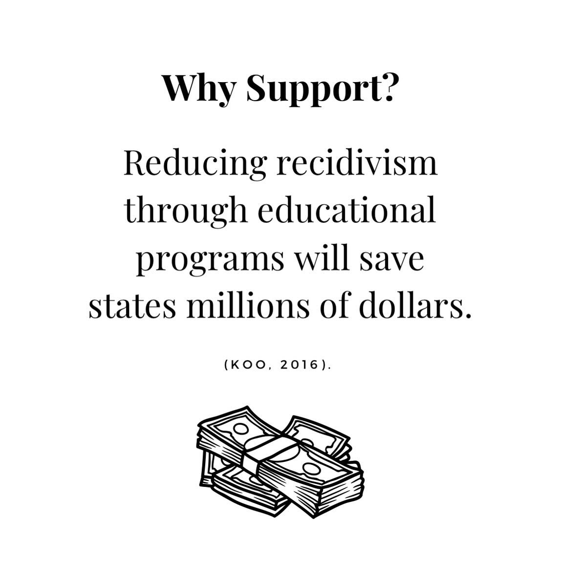 It costs taxpayers more money to send an individual back to prison than it would to educate them inside prison walls. Overall, investing in prison education creates long term economic benefits. 💵