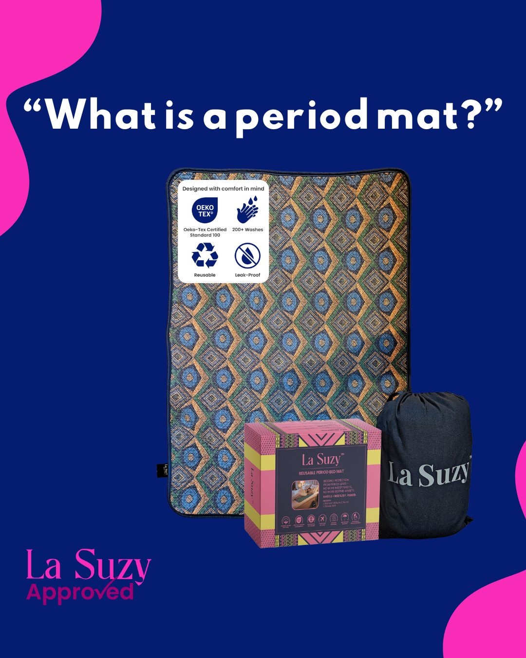 Our period mat is a reusable, washable alternative to disposable pads—designed to absorb menstrual flow while keeping you comfortable and protected. 🌿
Better for you, better for the planet. ♻️✨
#LaSuzy #PeriodProud #SustainablePeriods #BetterPeriods #MenstrualHealth #PeriodTalk #SustainablePeriods #PeriodCare #ReusablePeriodMat #EcoFriendlyLiving #PeriodRevolution #PeriodPositivity #SelfCare #WomenEmpowerment #HealthAndWellness #FeminineCare #MenstrualHealth #PeriodTalk #EndPeriodPoverty #PeriodProblems #PeriodSupport #ThatTimeOfTheMonth #CycleSyncing #PeriodStruggles #PMSRelief #FlowWithConfidence