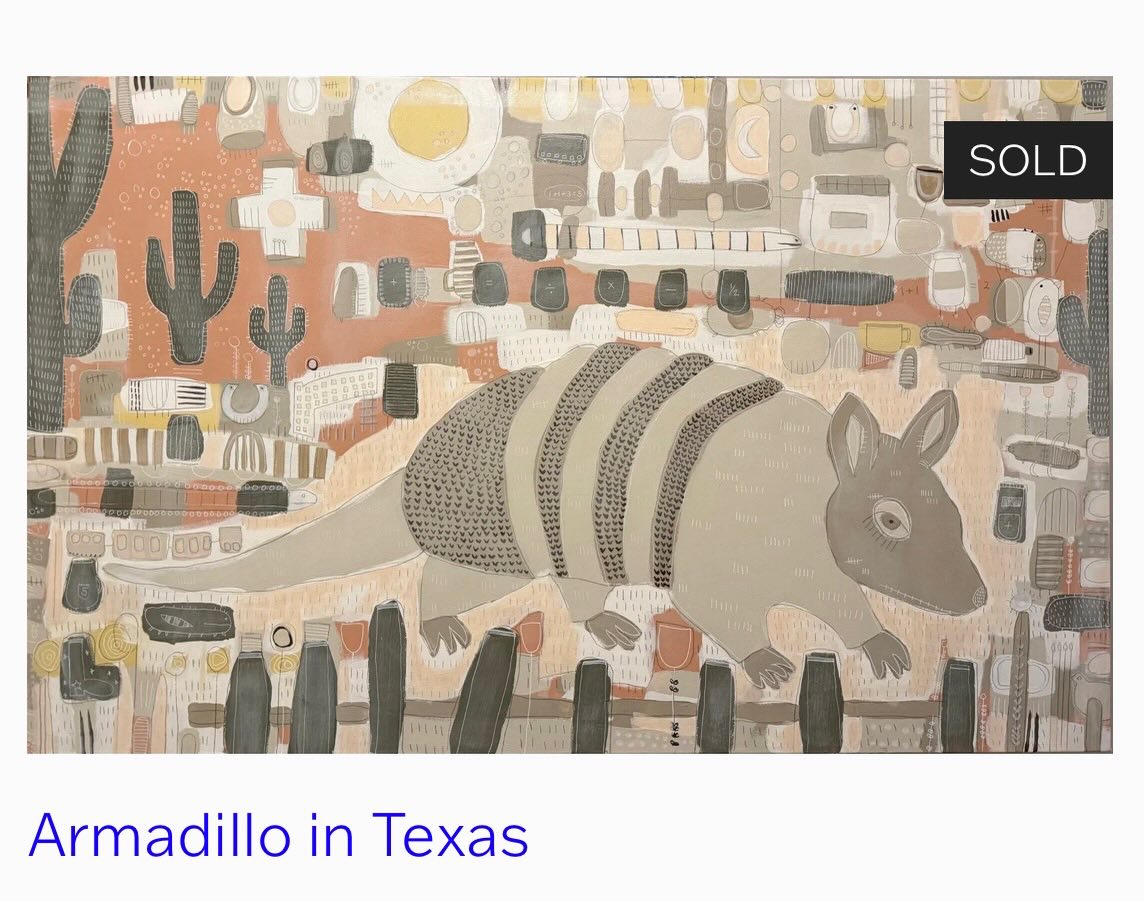 Happy Easter y’all ⛪️
🔴 SOLD
My “Armadillo in Texas” painting is headed to its new home.
Feeling grateful.
Hope your day is full of sunshine, family and new beginnings. 💫
#texasartist #folkart #contemporary #art #artist