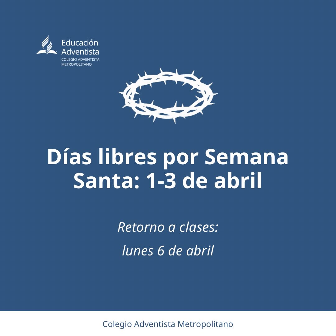 🔔 Por motivo de los días de Semana Santa permanecerá cerrado los días 1, 2 y 3 de abril, el retorno a la actividad regular será el lunes 6 de abril.