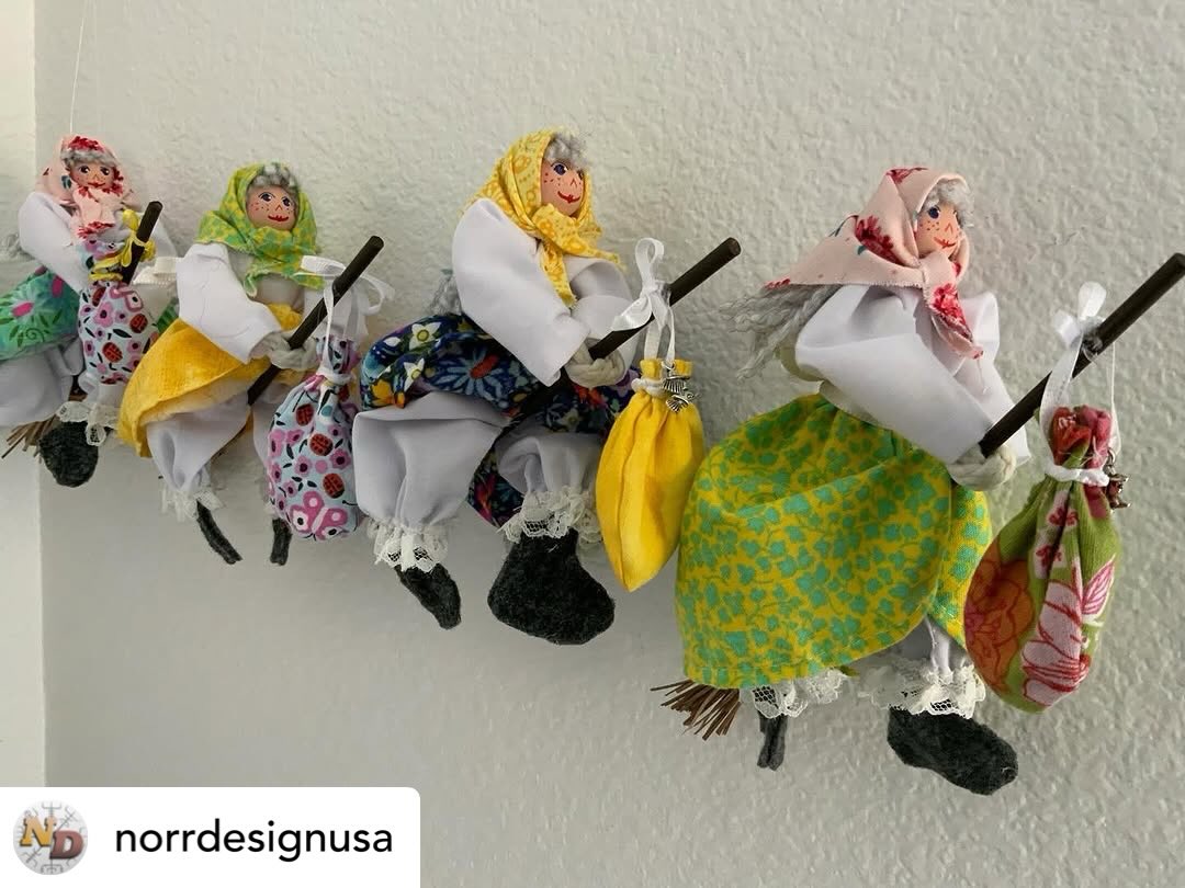 From @norrdesignusa: Little Easter witches in training - getting ready for the trip to Blåkulla on Easter Maundy Thursday! They are now available at Norrdesign.etsy.com