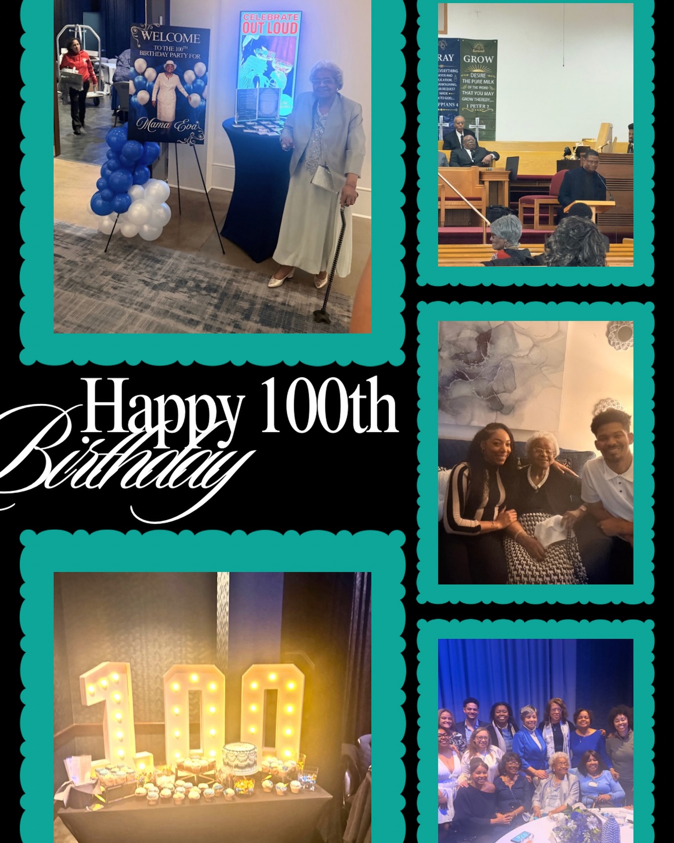 A hundred years deserves more than a cake… it deserves a full-on celebration. 🎉
This past weekend we had the incredible joy of celebrating Momma Eva’s 100th birthday, and let me tell you — pulling off a century-level celebration is no small task! Between my husband, our children, and coordinating everything from afar, there were spreadsheets, phone calls, prayers, and probably a little caffeine involved. 😅 But it was all worth it.
Seeing family and friends come from near and far to celebrate her life was truly a gift. Thank you to everyone who helped, planned, traveled, prayed, cooked, laughed, and showed up with love. You helped make a moment we will never forget.
And then there’s Momma Eva herself — the real miracle of the weekend. At 100 years old she still walks upright, keeps her sharp mind, and shines brighter than people half her age. This is a woman who has lived through deep loss — the heartbreaking passing of her daughter before age 16, the loss of her beloved husband, and every one of her 13 siblings. And yet… her spirit remains full of grace, strength, humor, and light.
If resilience had a face, it might look a lot like Momma Eva.
A century of wisdom.
A lifetime of love.
And somehow still the strongest woman in the room. ❤️
We are beyond grateful for her life — and grateful we got to celebrate it together.
#MommaEva #100YearsOfGrace #familylegacy #gratefulheart #centuryoflove
