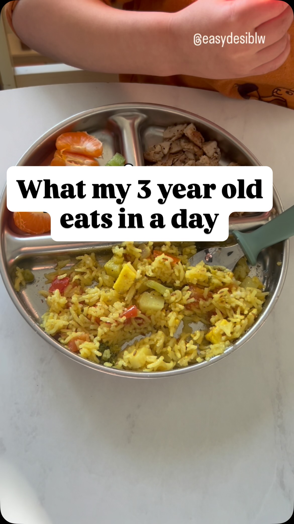 What My 3-Year-Old Eats in a Day 👶🍽️ (Realistic + Simple Meals)
I get this question a lot: “What does your 3-year-old actually eat in a day?”
And the honest answer?
It’s very simple.
Most days, I follow a basic rhythm:
• Meals every ~3 hours
• Family-style food
• Nothing fancy or complicated
He usually wakes up around 7 AM and goes to bed between 8–8:30 PM, so we just build meals naturally around that.
I try to rotate grains when I can —
roti, rice, cheela, etc.
But some days?
Life happens.
Like the day I filmed this — I wasn’t feeling well, so he had rice twice. And that’s okay.
Because feeding toddlers isn’t about perfection.
It’s about consistency.
Most of the time, lunch is just a version of what we had for dinner the night before.
I’ll “jazz it up” a bit by adding:
• extra veggies
• yogurt
• fruit
And that becomes a balanced meal.
Here’s the most important part:
My job is to offer the food.
His job is to decide how much to eat.
Some days he finishes everything.
Some days he eats half.
And both are completely normal.
I do try to make meals as nutrient-dense as possible, so even if intake is low, I know he’s still getting what he needs.
Because toddler appetite is not linear.
Feeding a 3-year-old doesn’t need to be elaborate.
It just needs to be consistent, balanced, and low pressure.
➡️If you have questions about routine or timing, drop them below
#toddlermeals #whatieatinaday #feedingtoddlers #toddlernutrition #familymeals indianbabyfood parentingtips realmomlife feedingkids consistencyoverperfection