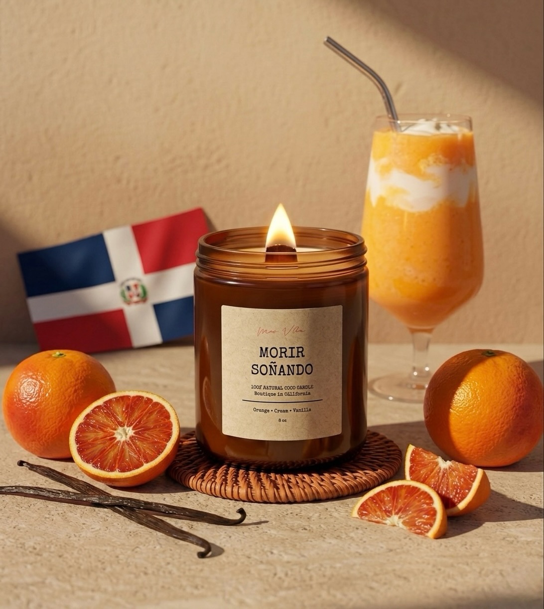 Your favorite citrus scent is back just in time for spring and summer 🍊✨
Morir Soñando is inspired by the classic Caribbean drink we all love. Creamy, sweet, and kissed with fresh orange and vanilla. Think orange creamsicle, but elevated. A nostalgic scent that brings warmth, comfort, and sunshine into your space all year long.
This one is dedicated to my Dominican brothers and sister 🇩🇴 💕
Now available on our online shop. Link in bio ✨