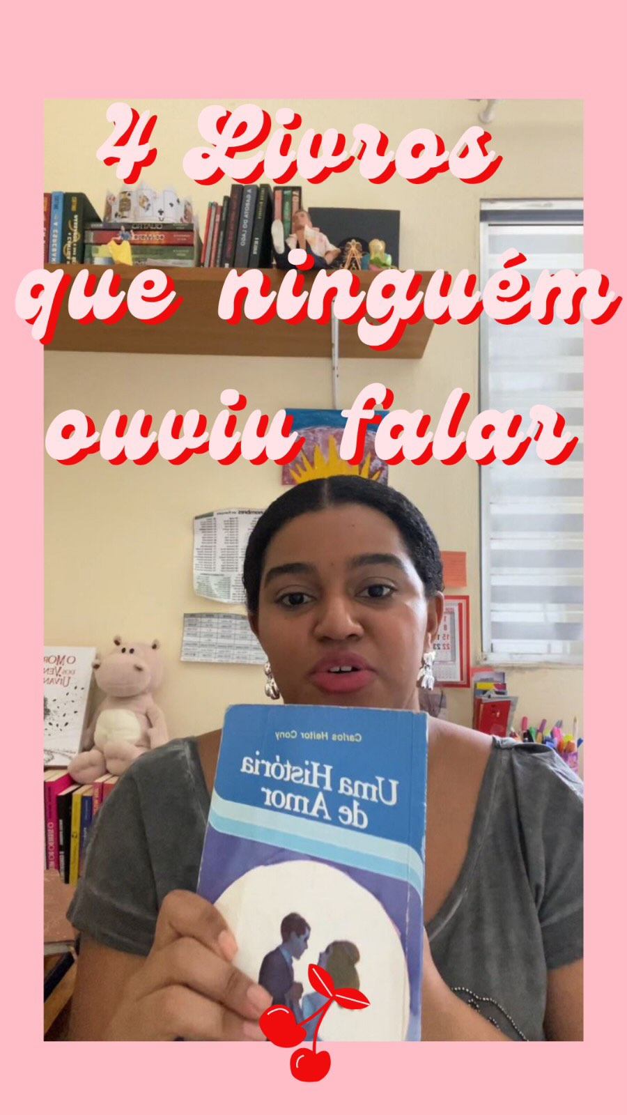 🌟Uma das coisas que mais me orgulho são os livros que a minha tia me deu e, com eles, vieram histórias que mais ninguém conhece.
Neste vídeo indico 4 livros que são desconhecidos pelo grande público, mas que são leituras transformadoras e envolventes.
🍒Uma História de Amor - Carlos Heitor Cony
🍒Alucinado Som de Tuba - Frei Betto
🍒Em Câmera Lenta - Renato Tapajós
🍒Teresa Filosofia - Jean-Baptiste Boyer d’Argens
Agora me conta, você já conheceu algum desses livros? Se sim? O que você acha deles?
#bookstagrammer #literatura #bookstagram #livros #feed