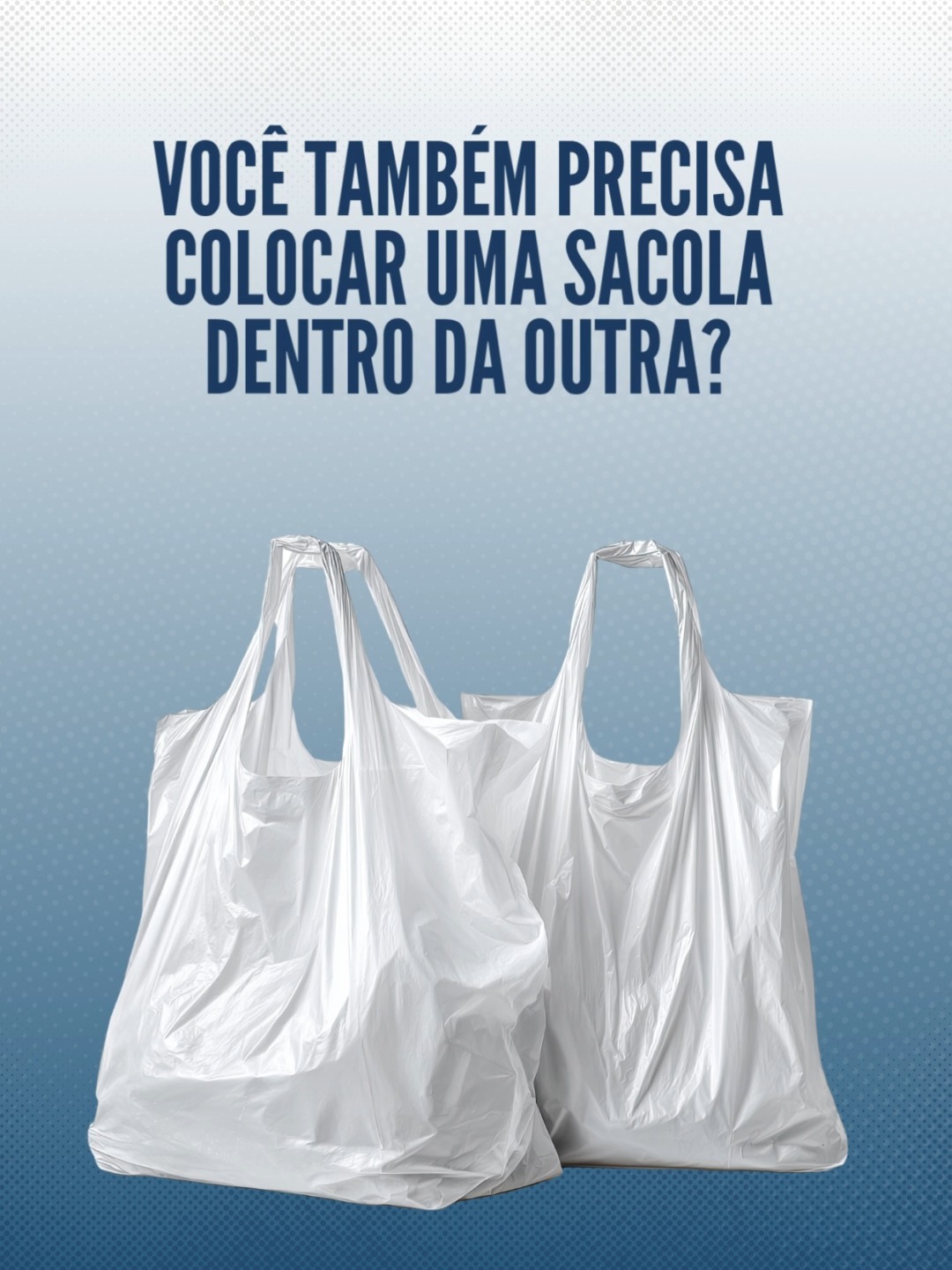 Você também faz isso?
Coloca uma sacola dentro da outra pra garantir que não vai rasgar? 👀
Parece solução…
mas na verdade é só um jeito de disfarçar um problema.
Porque no fim do mês, o que era pra ser economia vira:
– Mais gasto com sacola
– Mais tempo no caixa
– Mais risco de erro
Isso tem nome:
o barato que sai caro.
Quem entende de comércio não compra a sacola mais barata…
compra a que não dá problema.
