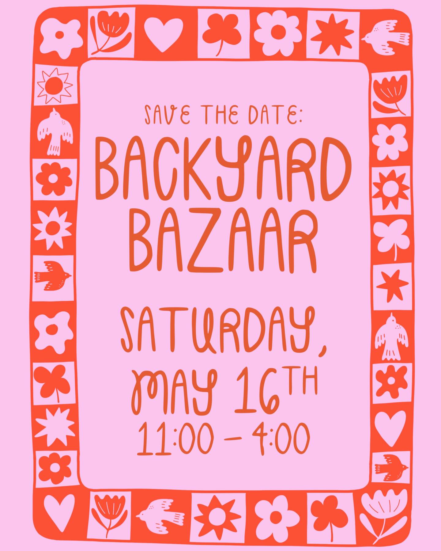Save the date for my favorite event of the year! I’ll be opening up my garden again this spring for you to come and shop from awesome local makers and listen to LIVE MUSIC!!! Tag all your friend you want to come with…
.
.
.
#savethedate #backyardbazaar #garden #livemusic