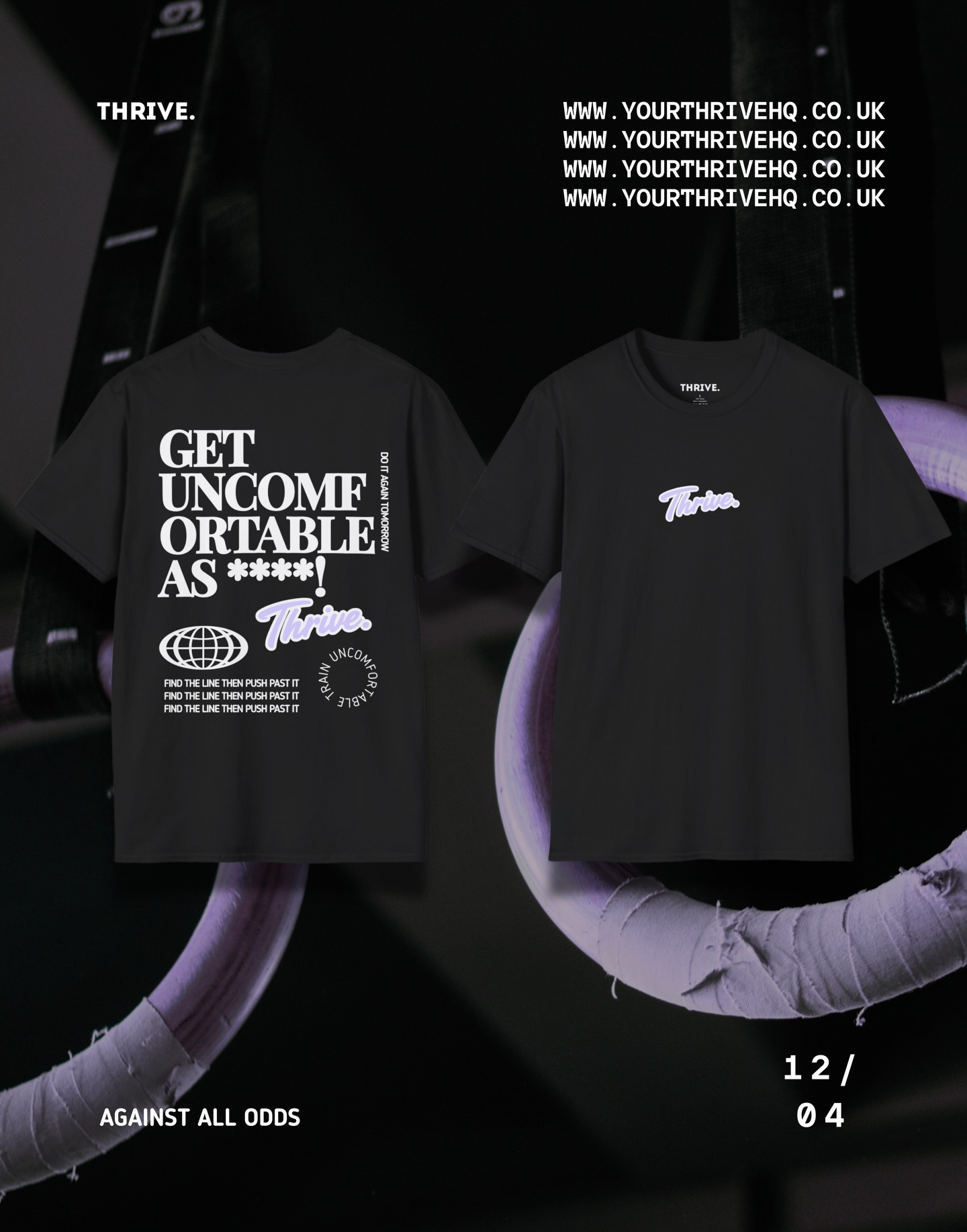 GET UNCOMFORTABLE AS F***
no growth in comfort
no wins in playing safe
tap in now → www.yourthrivehq.co.uk
Use code UKLAUNCH until 14th April
#thrive #noexcuses #gymwearuk #pushlimits