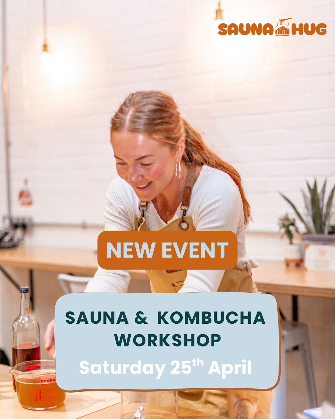 We like to call this one, the Gut & Glow Gathering ✨
📅 Saturday 25th April
Join us for an afternoon of warmth, wellness, and gut-loving goodness. This relaxed gathering blends the deep heat of the sauna with fresh kombucha, and is a combination sure to leave you feeling refreshed, recharged, and glowing from the inside out.
The kombucha brewing workshop, delivered by the queen of Kumbucha @boo.cha.cha, will include an introduction to kombucha, its origins, you’ll learn about the 4 basic ingredients you need to make your own kombucha, all washed down with some freshly brewed samples straight, out of our giant fermentation jar.
Chose which sauna session you’d like to join from options of before the kombucha workshop, or after when you select your ticket.
Session Flow:
🌿 Sauna Session 1: 1:30pm – 2:30pm
🫙 Kombucha Workshop: 2:45pm – 3:45pm
🔥 Sauna Session 2: 4:00pm – 5:00pm
£33.50 per ticket.
Head to the events page at Sauna Hug for more info!
I’m excited for this one 🙌🏻