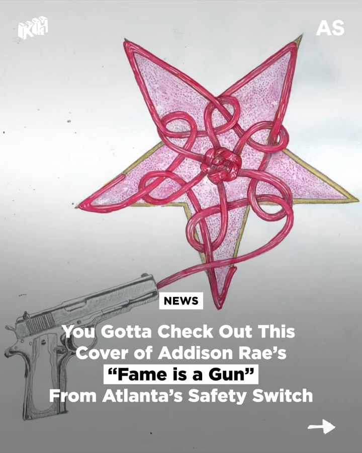 After putting out a couple of ear catching original songs garnering heaps of local attention, Atlanta’s @sssafetyssswitch decided their next release would be a cover of Addison Rae’s “Fame is a Gun” having found the inspiration to build it into a rock song. Listen and purchase the full song at the link in our bio.
#addisonrae #cover #fameisagun #atlanta