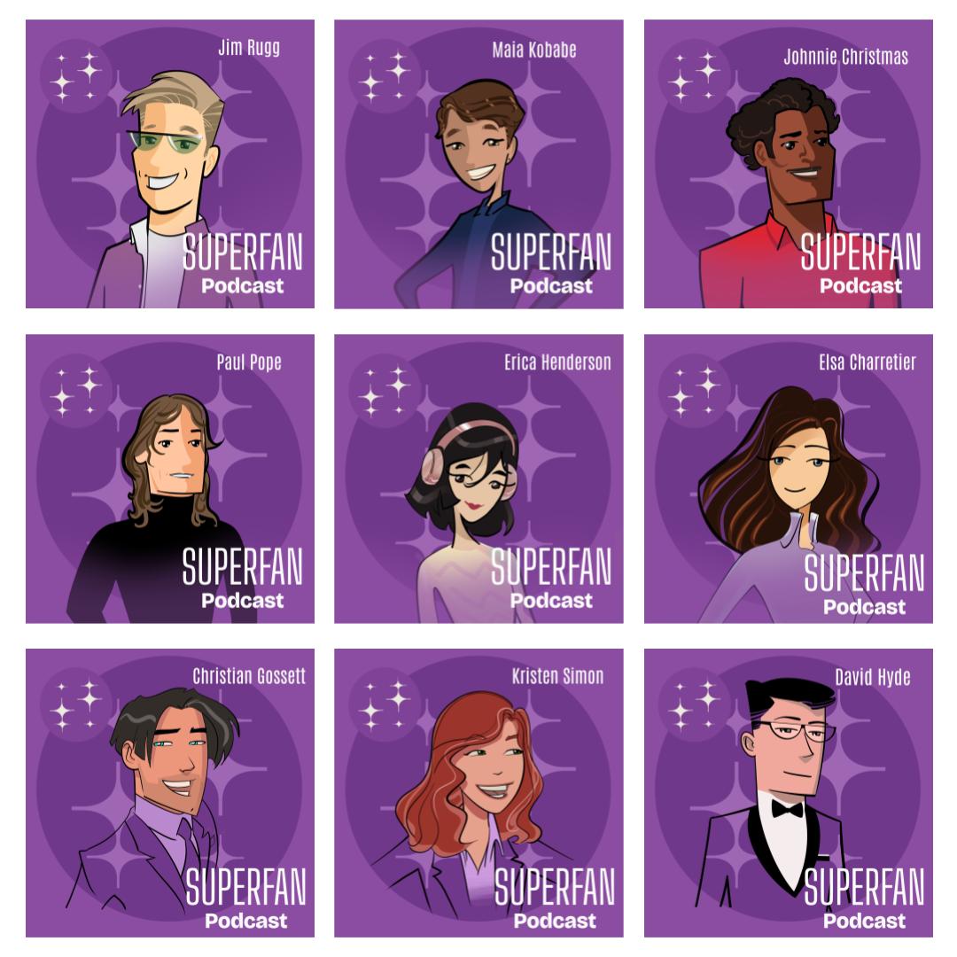 Welcome to the Superfan Podcast, where the people who make the comics you love talk about the things they love… that aren’t comics.
The Superfan Podcast second season debuts with a conversation about professional wrestling with Eisner and Ignatz Award winning cartoonist, designer, zinemaker, and illustrator @jimruggart (True Crime Funnies, Hulk Grand Design). In the freewheeling, no-holds-barred episode, Rugg reflects on who has the best gimmick in wrestling, the appeal of heels and heroes, and the art of kayfabe.
Season Two features an all-star line-up of award-winning writers and artists, including Gender Queer cartoonist @redgoldsparks on the appeal of K-pop, #1 New York Times bestselling cartoonist @johnniexmas (Swim Team) on the mystery of Mike Flanagan’s Midnight Mass, Eisner Award-winning artist/designer @comicsdestroyer (THB) on the glorious career of guitarist Rowland S Howard, Eisner Award-winning artist @ericafails (The Unbeatable Squirrel Girl) on her love of Terry Pratchett’s seminal, satirical Discworld novels and acclaimed artist @elsacharretier (Love Everlasting) on the many merits of game-based dog training. For each episode, the co-hosts also share a dessert recipe and a recommended cocktail and mocktail inspired by the conversation. Join co-hosts @gossett_pictures, @kris10_simon and @hydebagnboard and some of your favorite comic creators!