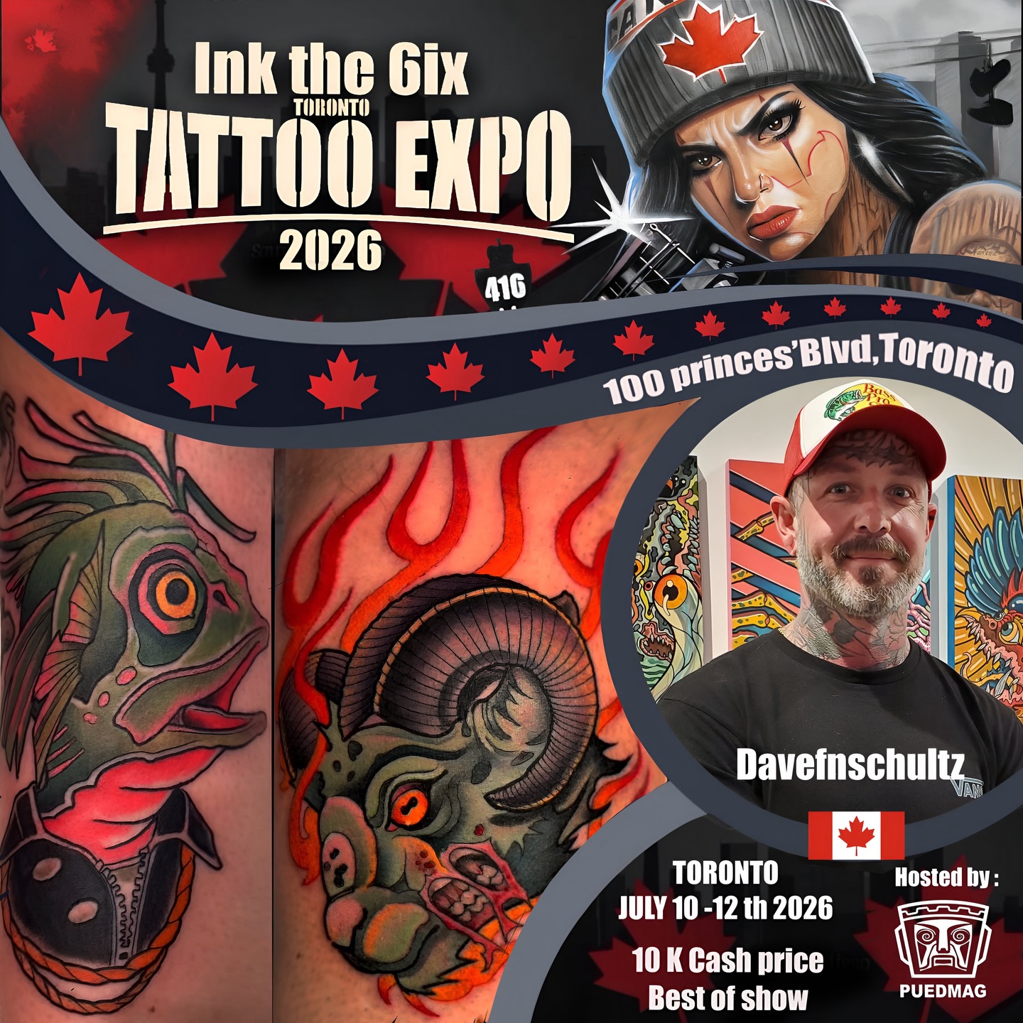Welcome @davefnschultz to the second edition of @inkthe6ixtorontotattooexpo 🔥
This July 10–12, 2026 at the Enercare Event Centre in Toronto 🇨🇦
If you’re looking to get some dope ink from this incredible artist, make sure to DM him directly to book your appointment.
Don’t miss your chance to get tattooed by one of the best 💉
You either win with us or watch us win
We the North 🏆: