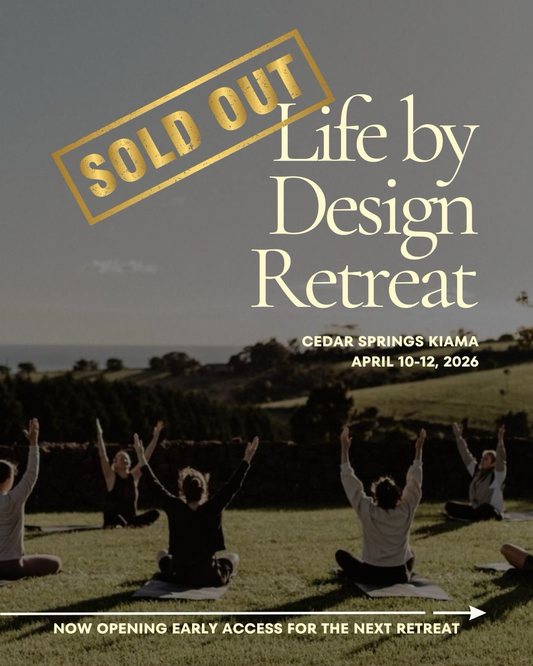 Our upcoming Life by Design Retreat is now fully booked… and I couldn’t be more excited to welcome this beautiful group of women.
There’s something incredibly special about the energy of a group that’s ready to pause, reset, and step into a more aligned way of living and creating.
If you missed out, I didn’t want you to miss this—
We are now opening early access for the next retreat:
📅 September 10–13
📍 Cedar Springs, Kiama
With both single and shared (twin) rooms available.
This will be another intimate experience, and places will be limited.
If you’ve been thinking “I’d love to come next time”…
this is your opportunity to secure your place early.
We’re currently taking deposits to reserve your spot.
Send me a message or follow the link in bio to learn more 💛
I can’t wait to create this again.
Kate ✨
