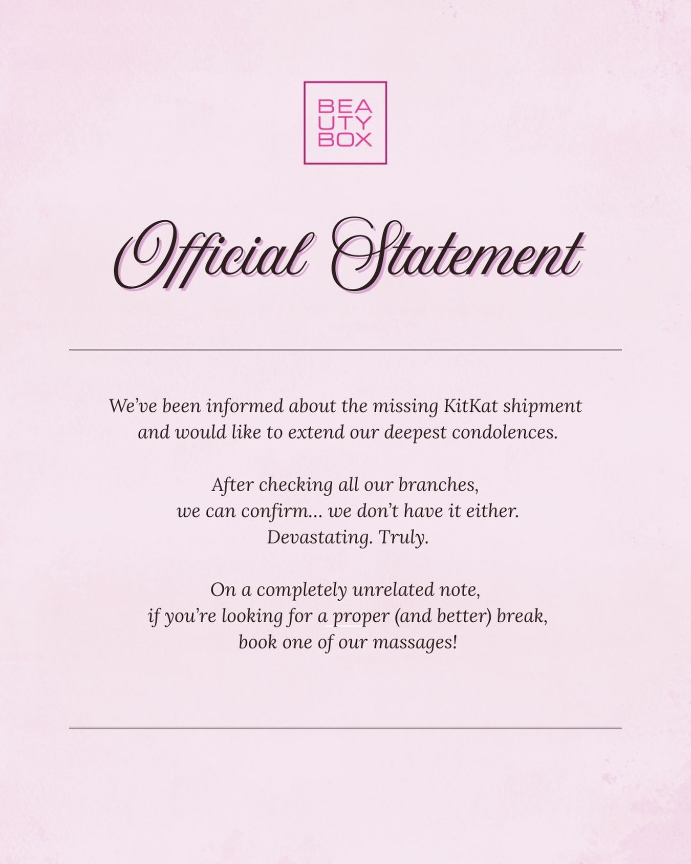 Have a break… visit Beauty Box 💅✨
#KitKatHeist #BeautyBoxQatar #DohaSalon