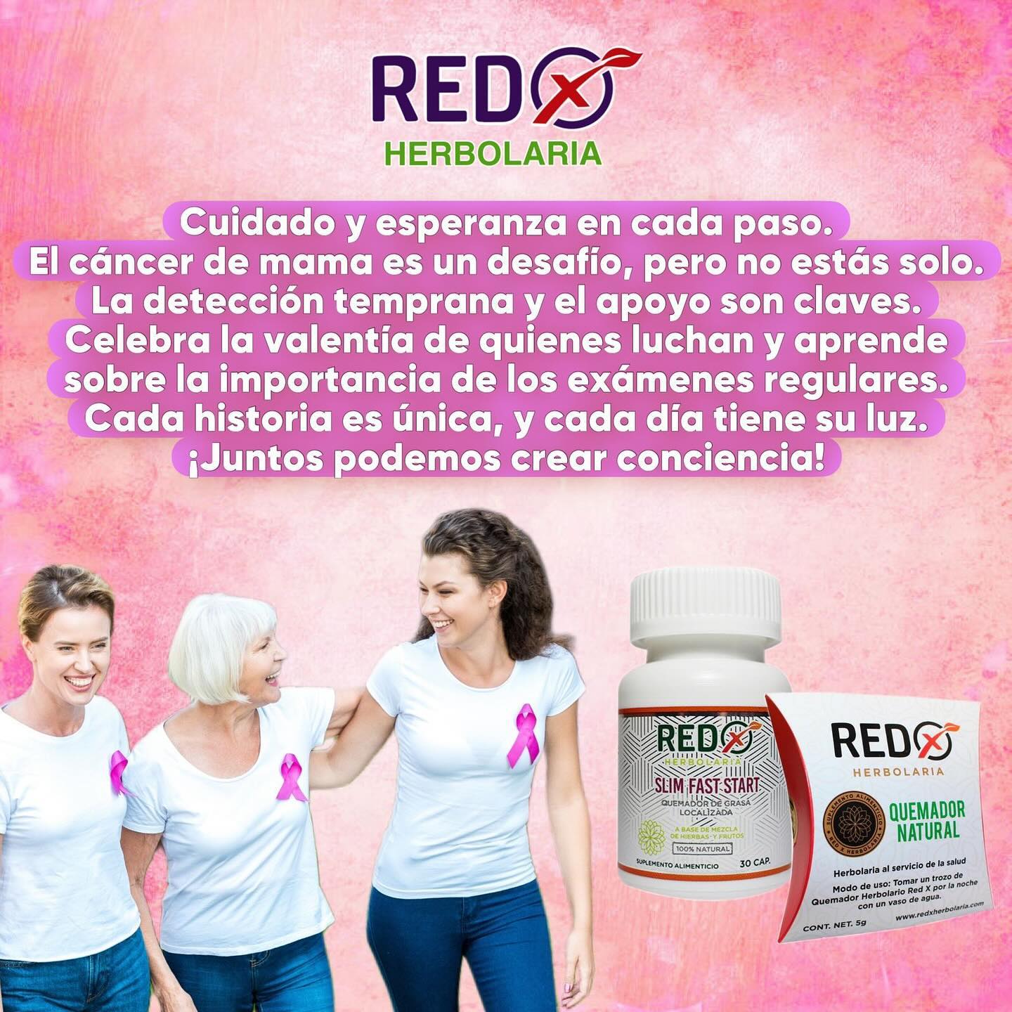 Este octubre, en Red X herbolaria queremos recordar a todas las mujeres que no están solas en la lucha contra el cáncer de mama. Nos unimos en solidaridad y esperanza, apoyando la prevención y celebrando la fuerza de cada una. 💕 Juntos, somos más fuertes. realiza tu pedido ahora vía DM o si lo prefieres envía un whatsapp:8186538602 #redxherbolaria #mejoratucalidaddevida #RedXherbolariaApoya #mesrosa🎀