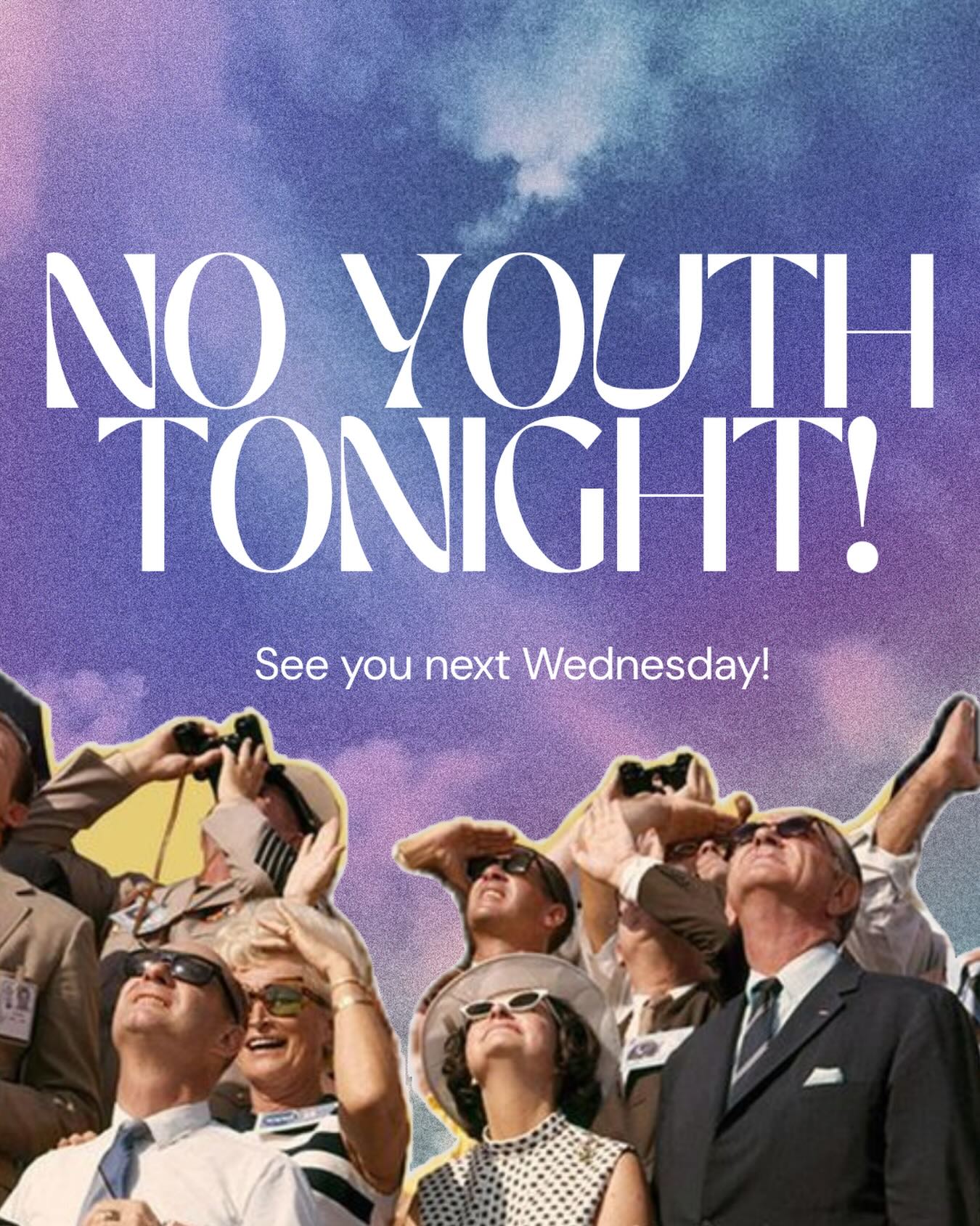 Aww man, no youth tonight! 😭 But that’s okay—we hope you have an amazing time with your family and loved ones! ❤️
Don’t worry though… we’ll DEFINITELY see you next week!! 🙌🔥