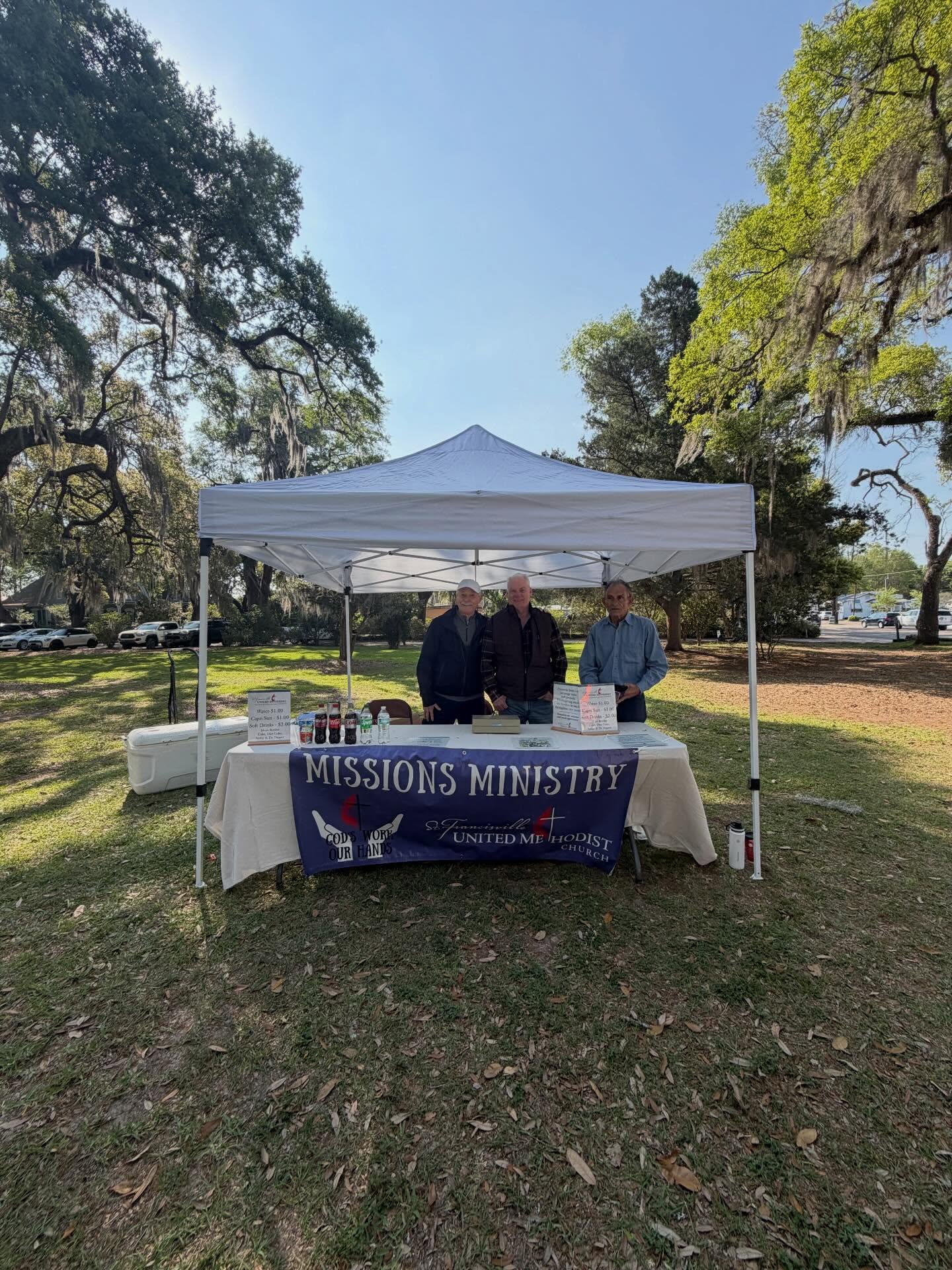 It’s a beautiful day for the @tunicahillsmusicfestival. Catch us at the entrance to Parker Park and grab a cold drink. All proceeds from our sales go to support our Thanksgiving meal ministry in partnership with the West Feliciana Food Pantry. See you out there!