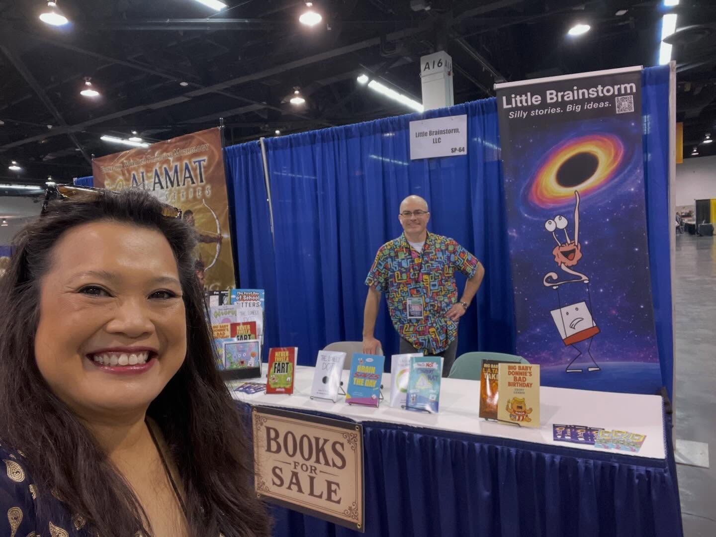 Will you be at @wondercon today? Come check out our booth at #SP64 right next to @alamat_books. We have five new books to share with you that you can only get here right now! Come on our adventures #BrainandBob ! @school_psych_gamer @justindtracy t