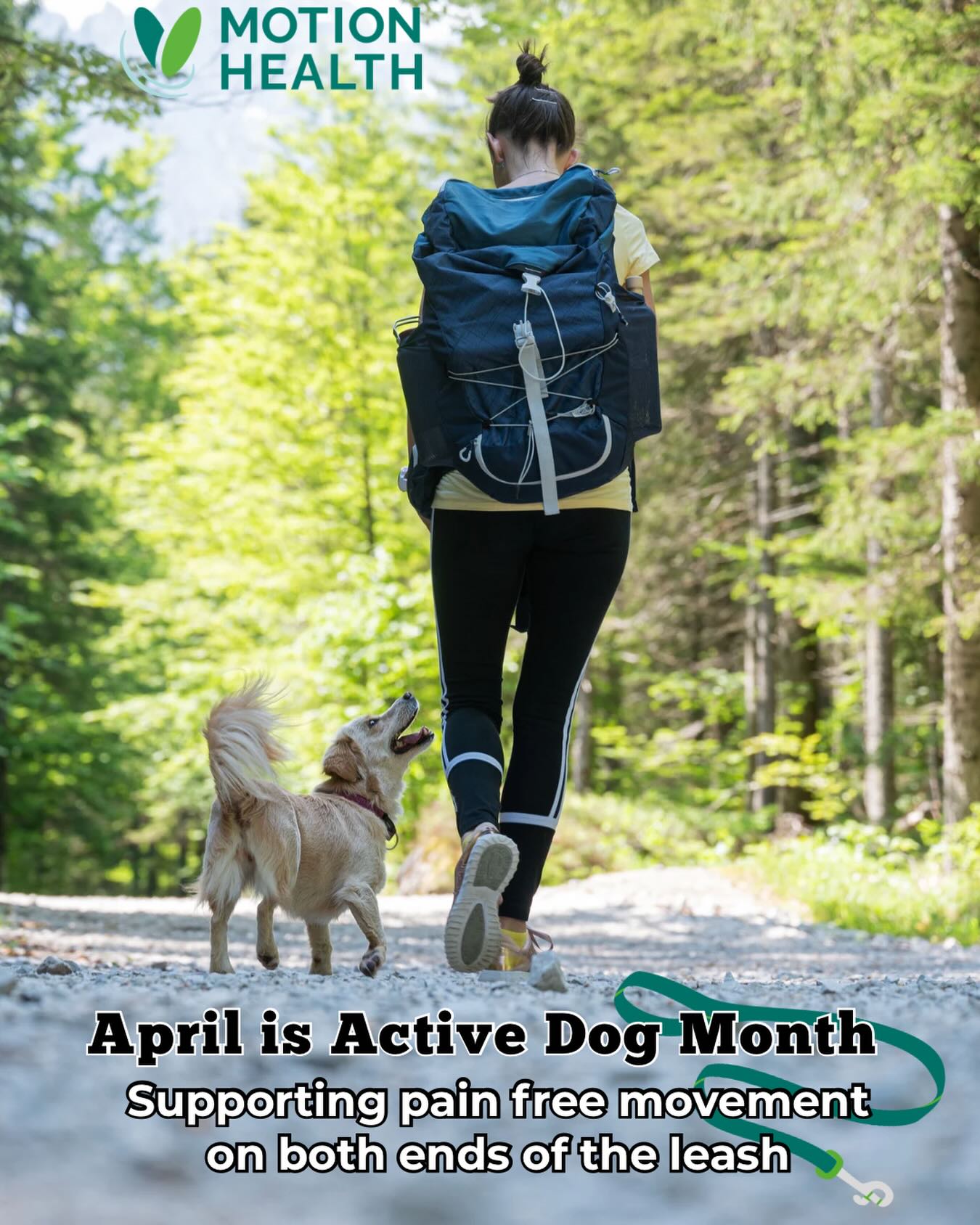 April is Active Dog Month!
Because let’s be real… a few extra treats, less winter movement, and suddenly our dogs are carrying more than just love.
This month is all about getting them moving again, for longevity, mobility, and everyday joy.
• Daily walks that turn into adventures
• Playtime that actually gets the tail wagging
• Simple routines that build strength + joint support over time
Movement isn’t just about burning energy, it’s about protecting joints, supporting healthy weight, and keeping your dog feeling like themselves for years to come.
Motion Health supports healthy joints on both ends of the leash so you can enjoy pain free movement together.
#CanineFitnessMonth #ActiveDogMonth #MotionHealth #HealthyPets #JointHealth
