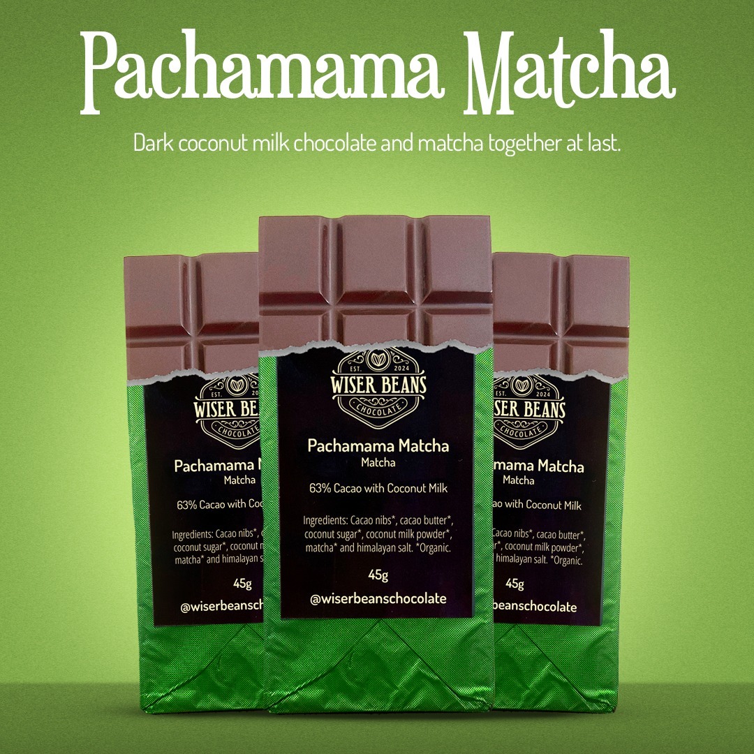 Indulge in the elements with our Elemental Indulgence Collection – 5 unique chocolate bars where flavor meets purpose. 🌱🍫
🌿 Pachamama Matcha – A smooth harmony of cacao and matcha for balance and energy.
☀️ Sunrise Spice – Turmeric, and ginger, with a dash of black pepper, spices to ignite warmth and vitality.
✨ Mindful Munch – Pumpkin seeds and goji berries create the perfect mindful chewy crunch.
🤎 KaKaWa – Pure cacao at its finest – rich, simple, and grounding.
🔮 Vèvè – A soulful blend designed for those who seek indulgence with depth.
Experience chocolate that not only tastes divine but elevates your well-being. Now available!
.
.
.
#wiserbeans #ElementalIndulgence #WiserBeansChocolate #TasteMeetsWellness #ChocolateForTheSoul #organicingredients
#cacaobeans #handmadechocolates
#cacaomedicine #superfoods #beantobarchocolate #smallbusinessbc #plantmedicine #wholeingredients #guiltfreeindulgence