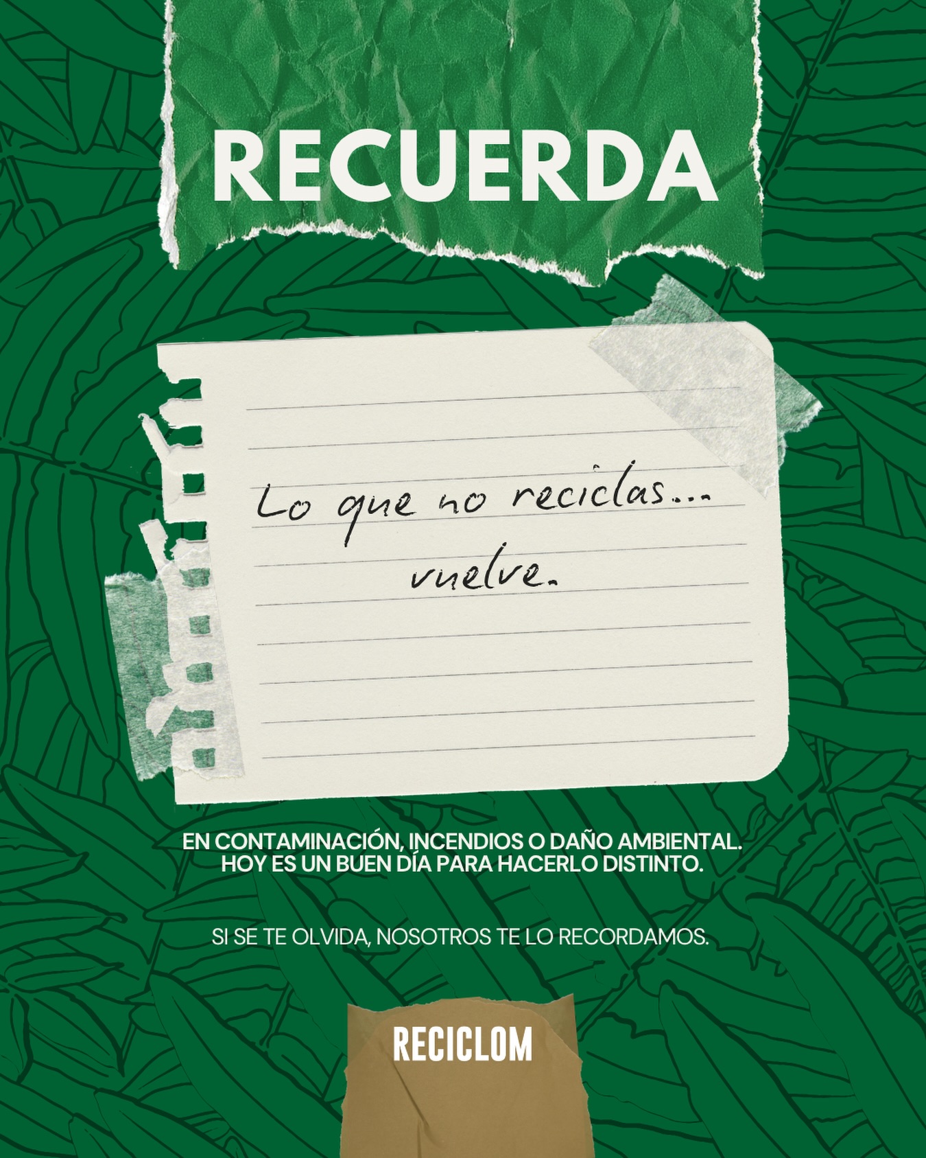 A veces hace falta un recordatorio
♻️ Cuando no nos hacemos cargo de nuestros residuos, las consecuencias no desaparecen: se acumulan, contaminan y pueden generar daños que afectan a todos.
⚠️ Un pequeño descuido hoy puede transformarse en un gran problema mañana.
Hacerse cargo no es opcional, es necesario y aquí estamos para ayudarte. ♻️🌱
#concienciaambiental #reciclajeresponsable #cuidemoselplaneta #impactoambiental #gestiónderesiduos