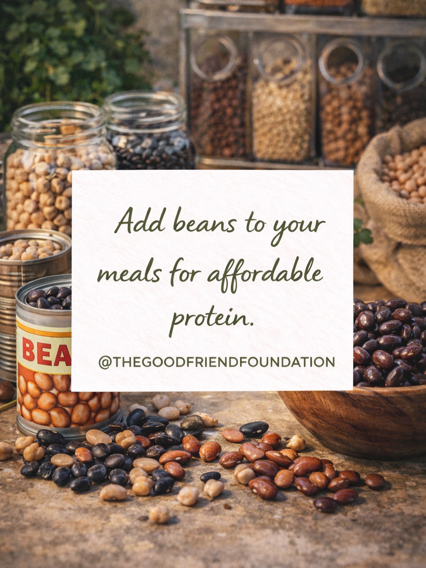 Add beans to your meals for affordable protein.
Agrega frijoles a tus comidas para obtener proteína.