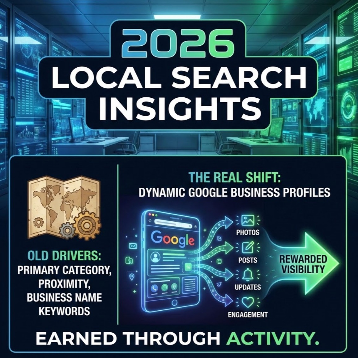 The latest 2026 local search data confirms it:
the old local pack drivers still matter, primary GBP category, proximity, and business-name keywords.
But the real shift?
Dynamic Google Business Profiles.
Google is rewarding businesses that consistently send fresh signals, photos, posts, updates, engagement, not ones sitting on outdated profiles.
In 2026, visibility isn’t static. It’s earned through activity.https://news.opositive.io/google/google-business-profile-new-local-ranking-factor/