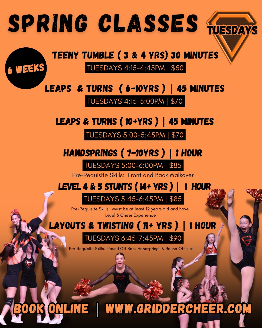 Spring session is LIVE
Whether you’re building on your skills or ready to try something new, there’s a spot for you!
•
SWIPE to check out all the classes we’re offering this session
•
Spots fill fast, so don’t wait to lock yours in!
•
Register online → www.griddercheer.com (link in bio!)
•
Let’s make this spring strong 💪🏼
#sask#canada#springsession#gridders#griddercheer