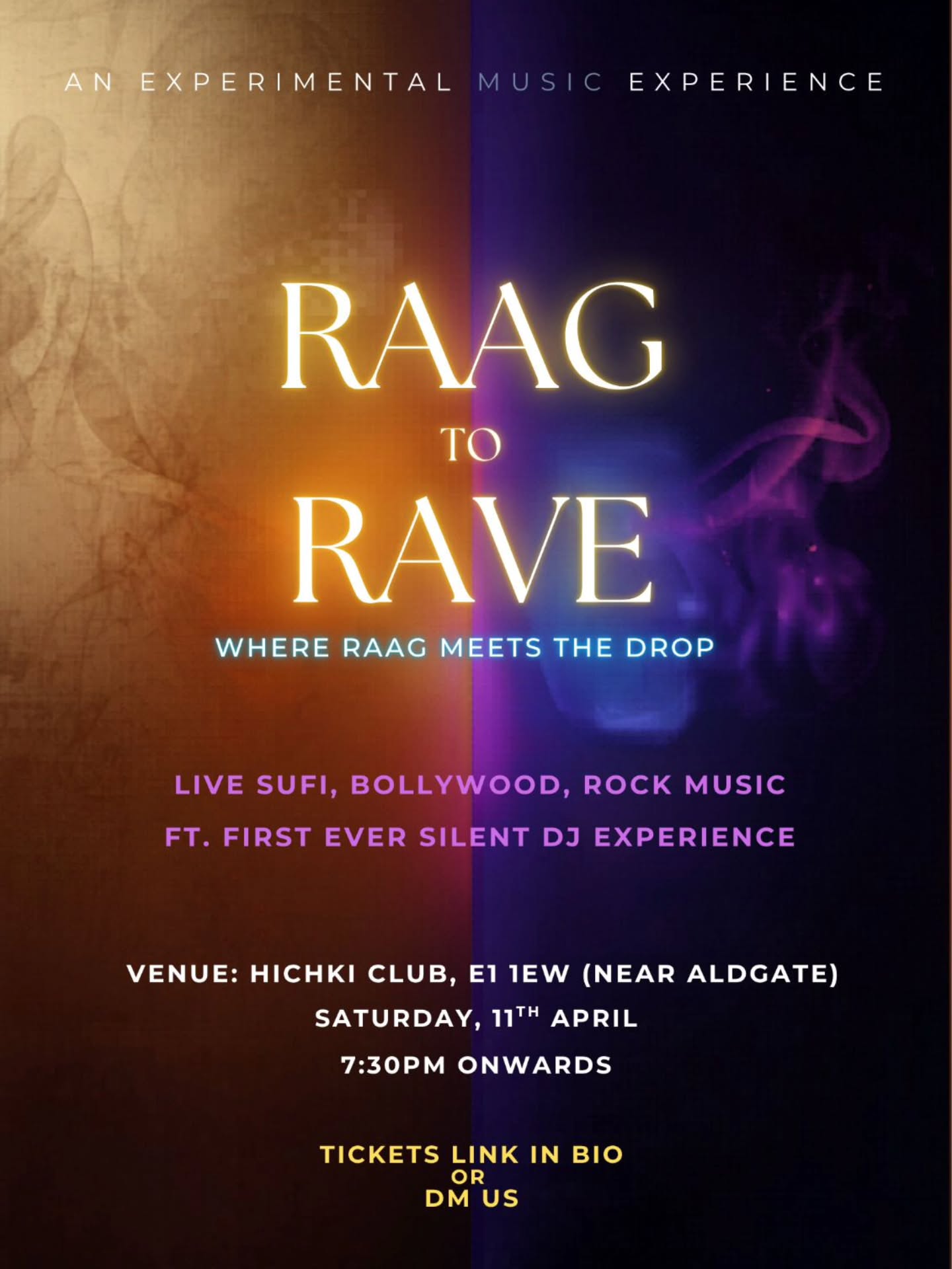 🎶 Raag to Rave ! 🎶
Many of you may remember Vibhor’s soulful and energetic performances at Namaste Kingston's Diwali Utsav and Rangotsav events – truly unforgettable! 💫
Wanna experience again?
Join @vibhor.live for a magical night of Sufi, Bollywood and Rock Music & vibes ✨
📍 Hichki, London, E1 1EW
🗓️ Sat, 11 April | 7:30 PM
🔥 NK fam gets 30% Discount
1. Follow @namastekingstonuk & @vibhor.live
2. DM for code and ticket link
Don’t miss this vibe! 🎤💃
#RaagToRave #SufiNight #BollywoodVibes #LiveMusic