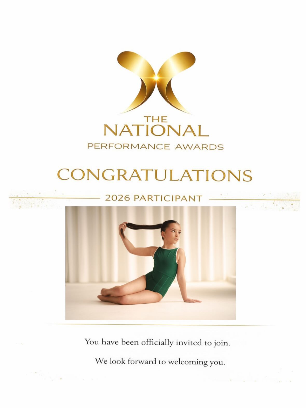 ⚡️ WOW ⚡️
🫶🏻
Penelope has successfully auditioned and gained a place at the National Performance Awards! What an achievement 💙🖤