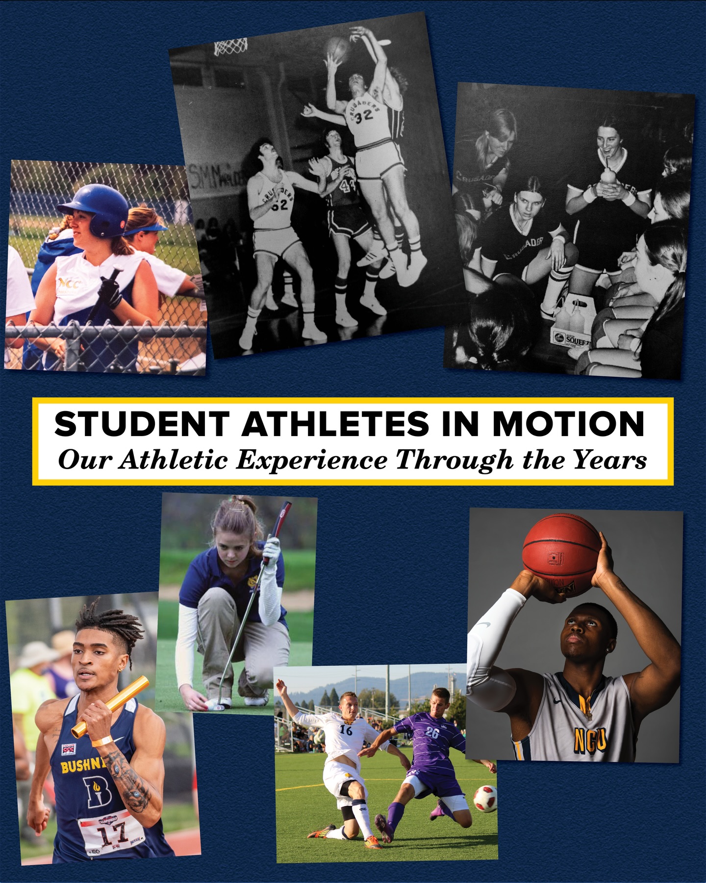 For 130 years, sports have been a meaningful part of life at our university, from community recreation to the intercollegiate student-athlete experience.
In this month’s 130-year anniversary reflection, we’re looking back on our athletic history. While official intercollegiate programs didn’t begin until more than 60 years into our story, starting with men’s basketball in 1959, our commitment to athletics has grown tremendously. Along the way, our student-athletes, coaches, staff, and fans have contributed to numerous conference and national achievements.
Here’s just a small glimpse into the history of our ever-growing intercollegiate athletic experience!