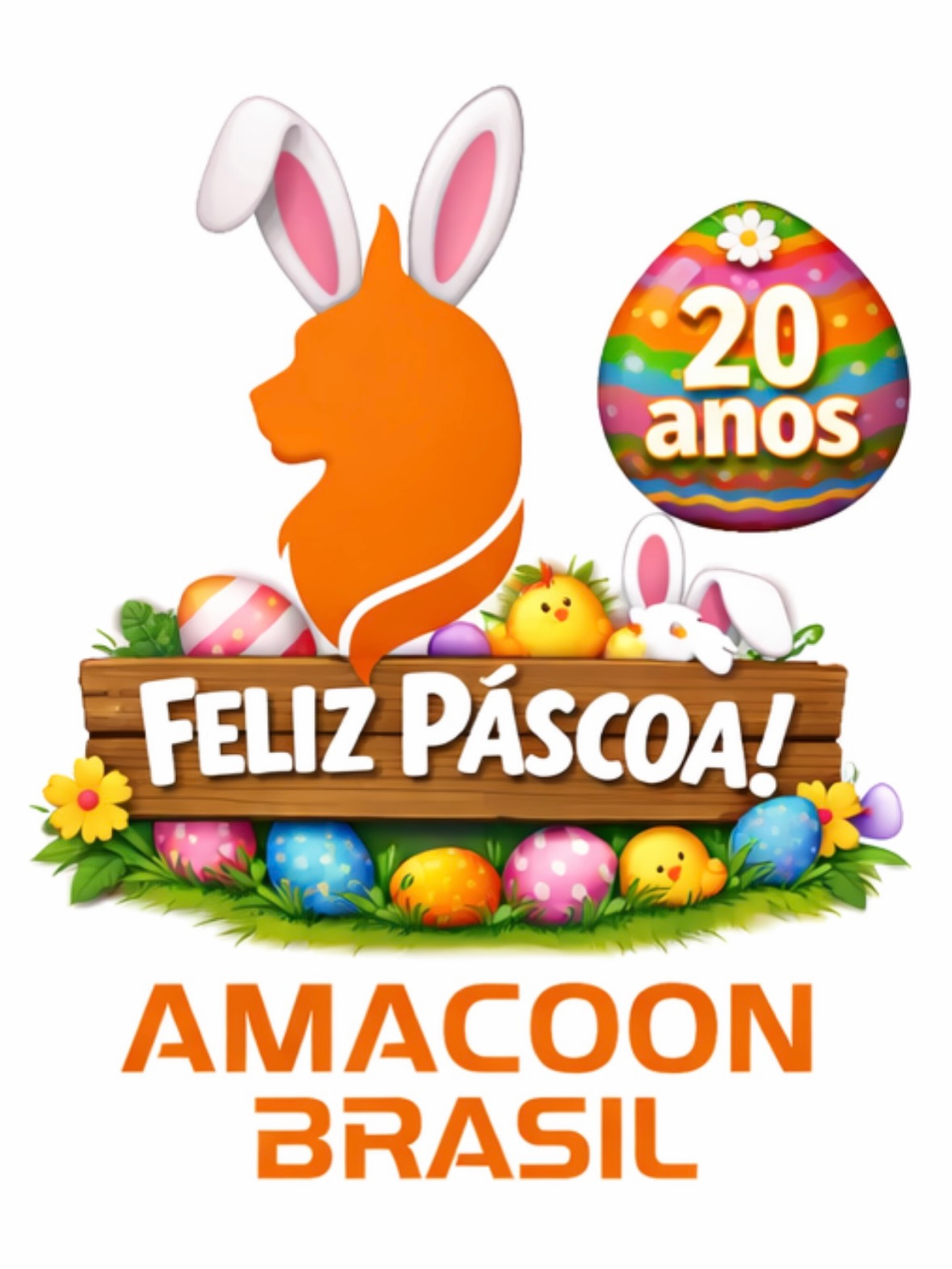 *Entramos no clima da Páscoa com muito charme felino!*
A AMACOON Brasil deseja a todos uma Feliz Páscoa, com muita alegria, amor, paz e muitos ronrons pela casa.
Que seja um dia doce, especial e cheio de bons momentos.
E cuidado: nesta Páscoa, os gatos podem querer fiscalizar todos os ovos!
*Feliz Páscoa!*
*AMACOON Brasil – 20 anos*