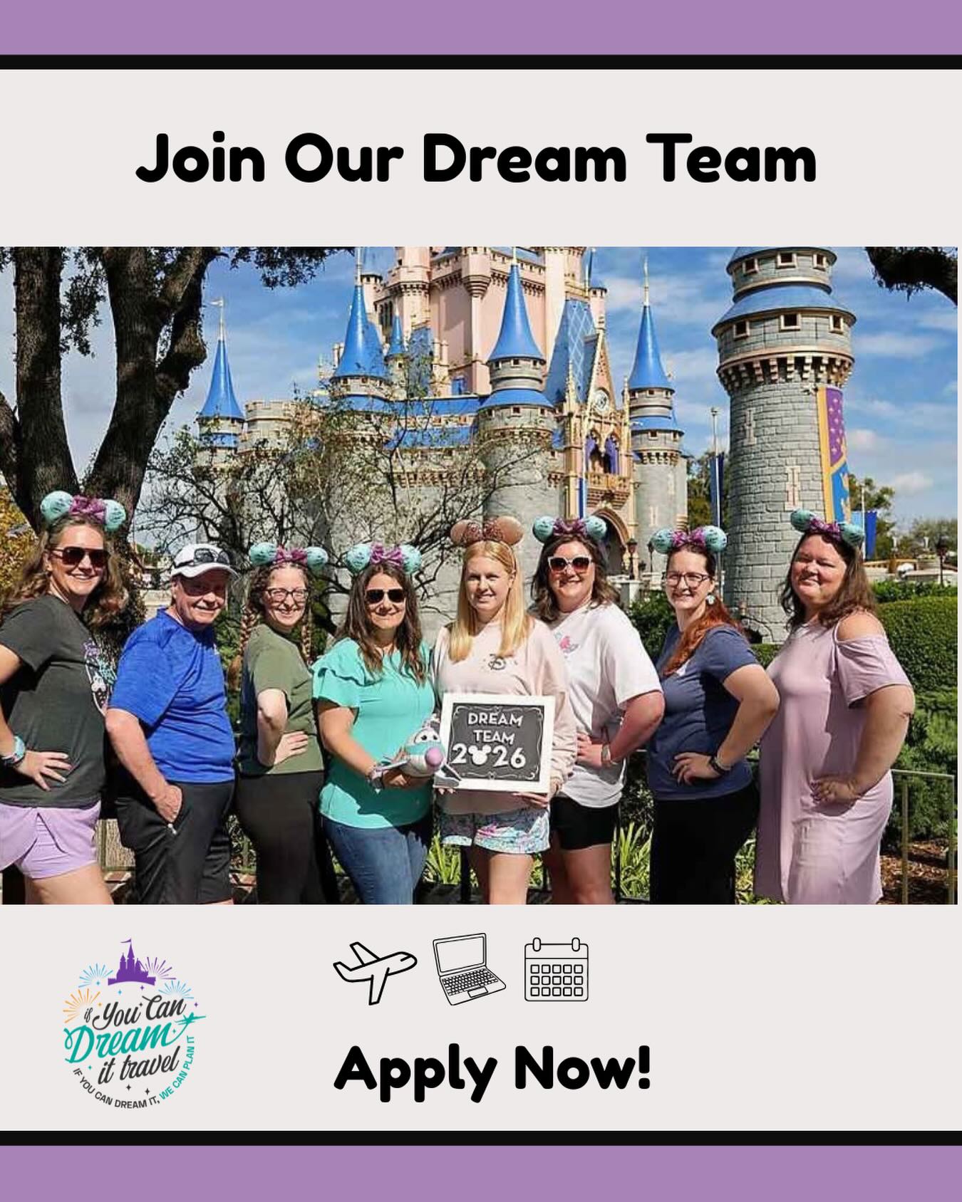 ✨ Join Our Dream Team ✨
Do you love planning Disney vacations?
Ready to turn that passion into income—while working from anywhere?
At If You Can Dream It Travel, we don’t just book trips…
we create magical, stress-free experiences for families every single day 💫
✔️ Flexible schedule
✔️ Supportive team environment
✔️ Training + mentorship
✔️ Unlimited earning potential
This could be the opportunity you’ve been waiting for.
💬 Comment MAGIC and we’ll send you the application!