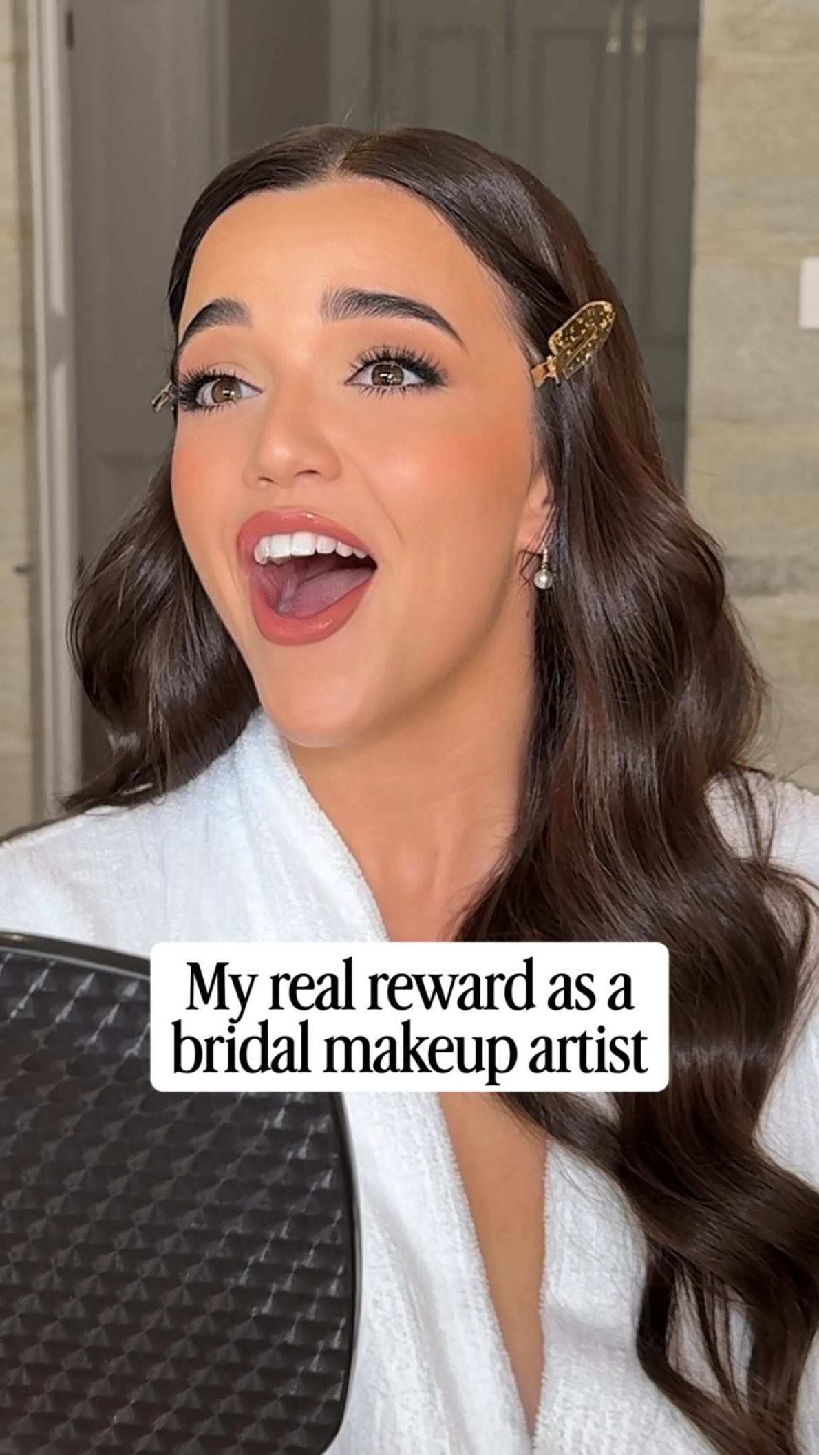 I didn’t intentionally catch this reaction on camera, I actually thought that I had turned the video off. I never want my clients to feel they have to give an exaggerated or dramatised version of a positive response to their makeup look.
Now, that being said I am so happy I accidentally caught Bri’s reaction. It was such an honour to be a part of her day and to see her genuine emotional response is one of the best things about my job that I often don’t get to share, because I don’t usually film this part of the process.
Hair @hairwithjesss
#sydneybridalmakeup #sydneybridalmakeupartist #sydneymakeupartist