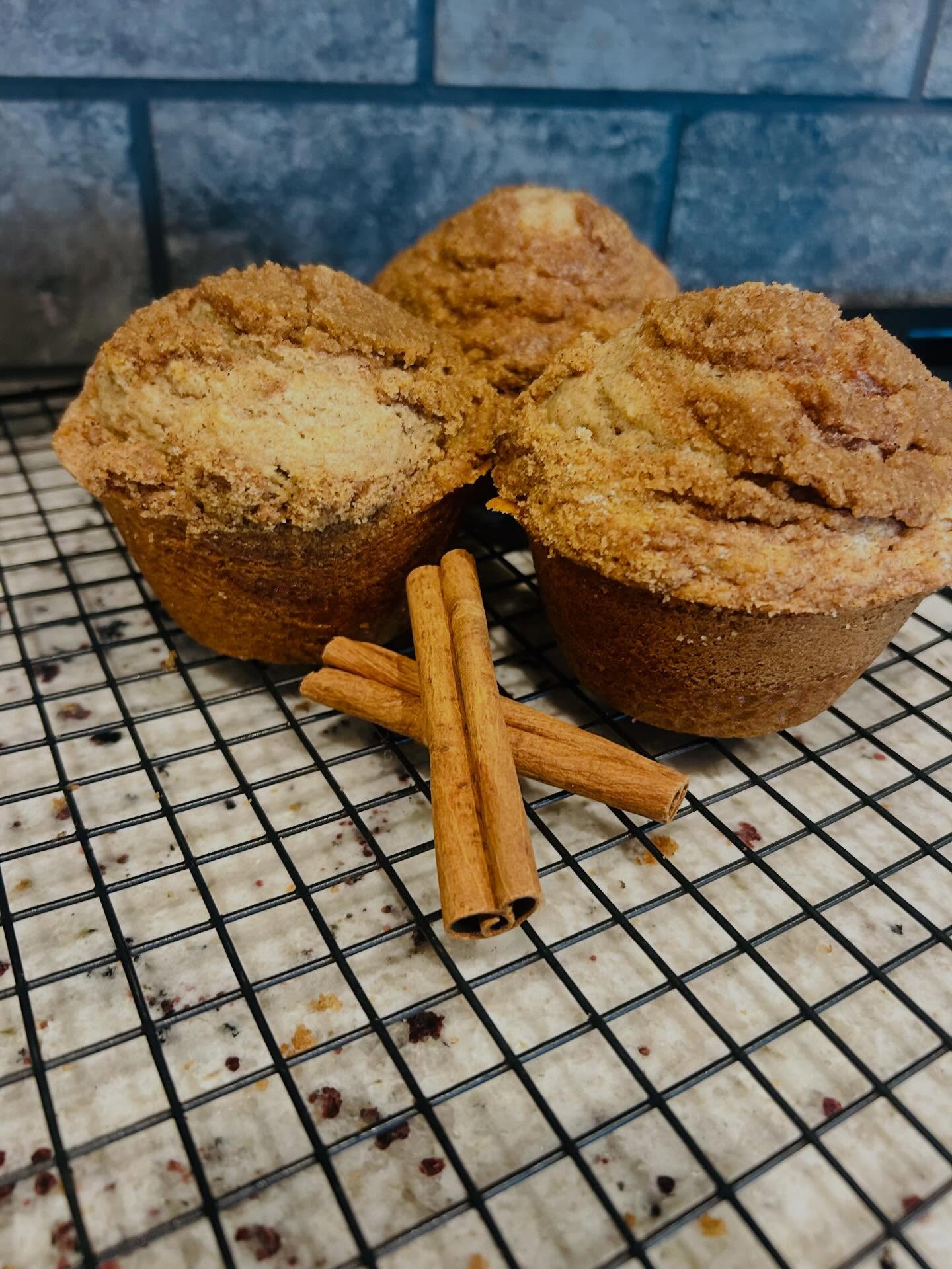 Soft, buttery and loaded with cinnamon goodness đ¤â¨
These cinnamon streusel muffins are what cozy mornings are made ofâŚfluffy on the inside, topped with that irresistible crumbly streusel, and finished with just the right amount of sweetness. The kind of treat that makes the whole kitchen smell like comfort.
Head on over to @clarksvillecoffeerealestate to pair with your morning coffee âď¸.
#cinnamonsticks #muffins #coffee #freshbaked #streusal