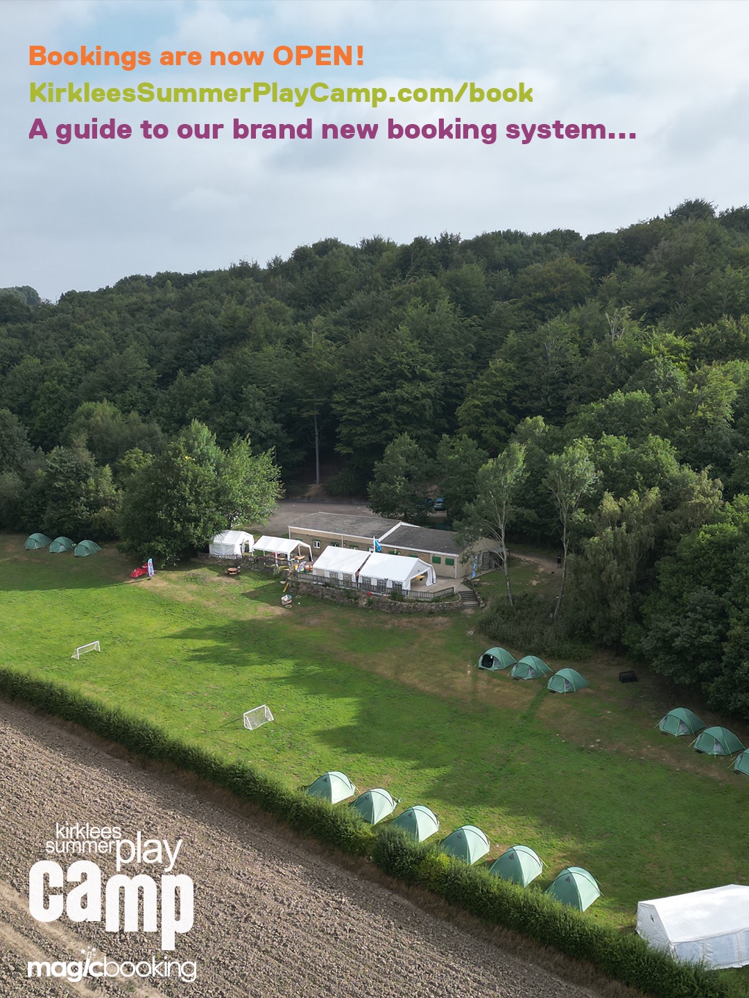 Booking with us this year? We have an awesome new booking site that makes it easier for you to update your child’s details and keep track of bookings.
We’ve had LOTS of bookings already — thank you! 🙌 We know some people may find it a little different, so here’s a quick guide for those who need it… ✨⛺
Magic booking is designed to be quick and easy, but if you need any extra support, feel free to email us - we’re always happy to help 💛
📍 Bookings are now OPEN for Camp 2026!
💷 Full price: £66 | Assisted places: £10
👉 kirkleessummerplaycamp.com/book