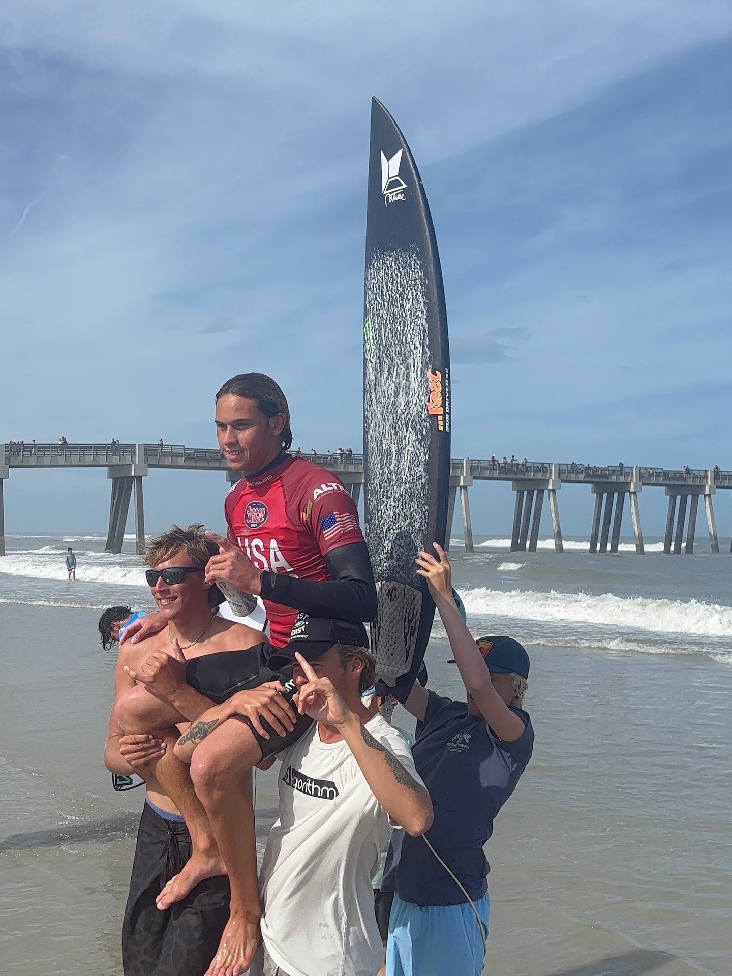 Huge congrats to @TuckerDemsey on an absolute amazing performance at the USA Prime in Jacksonville Beach!That’s what peak performance looks like. Big thanks to @AustinClouse for the elite coaching—the work behind the scenes shows up when it counts. Respect to the grind. @natureisourindustry @tuckerdemsey @austinclouse @usasurfing @coopsurfs_02 #surfing #winner