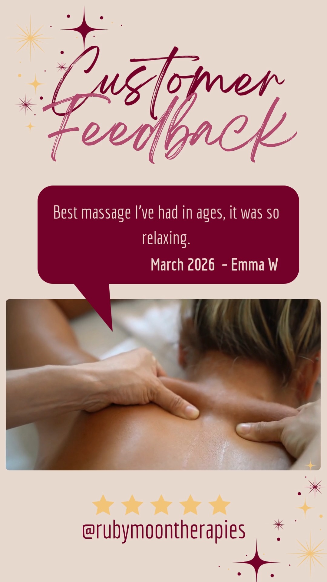 We've been so happy to see lots of wonderful reviews coming through this month ... these two were particularly lovely to read!
If you've visited us you can leave reviews on Google or Booksy - both a hugely appreciated !
#customerreviews #rubymoontherapies #rubymoon #rubymoonhorley #horleysurrey #horleysalon #massagehorley